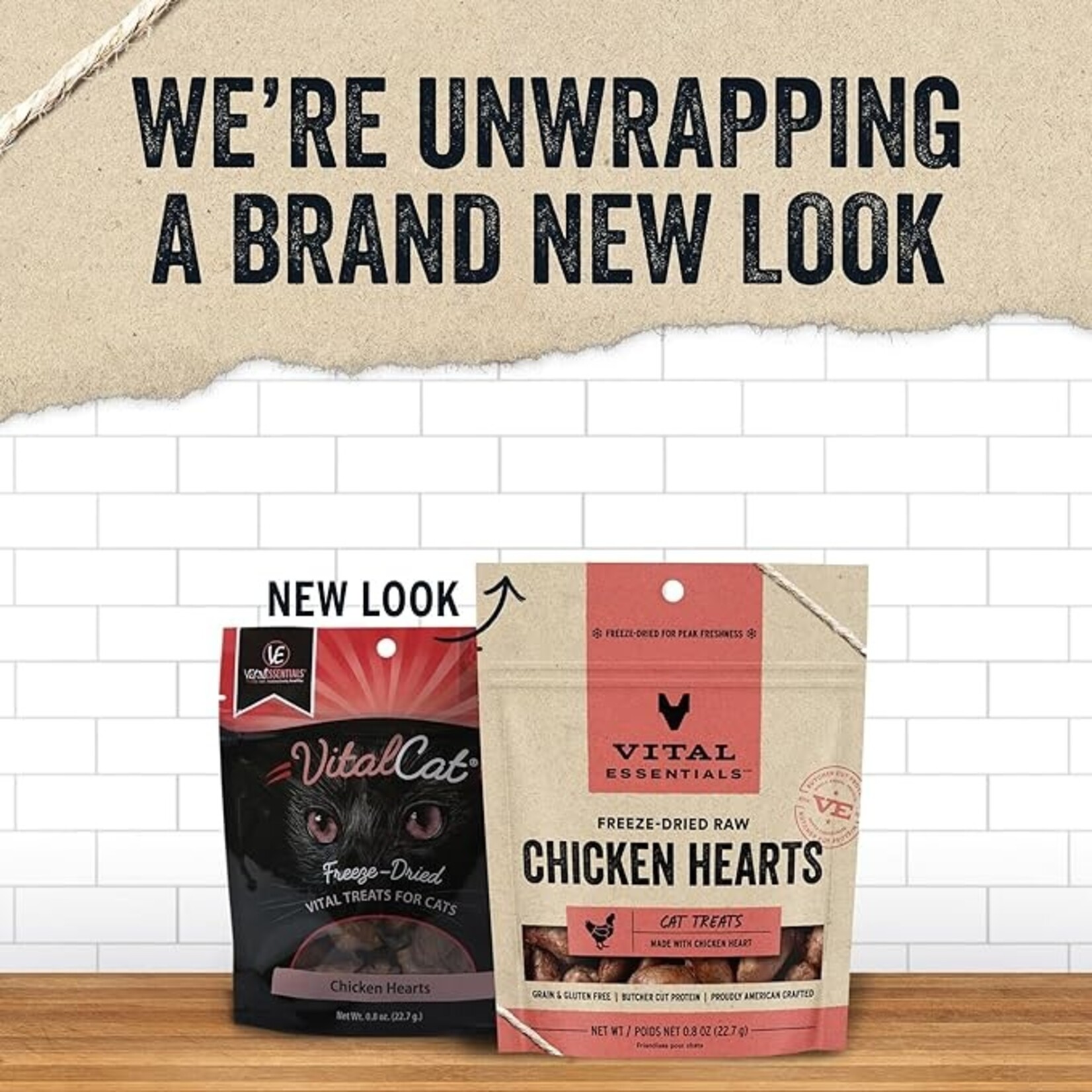 VITAL ESSENTIALS Vital Cat Chicken Hearts FD .8oz