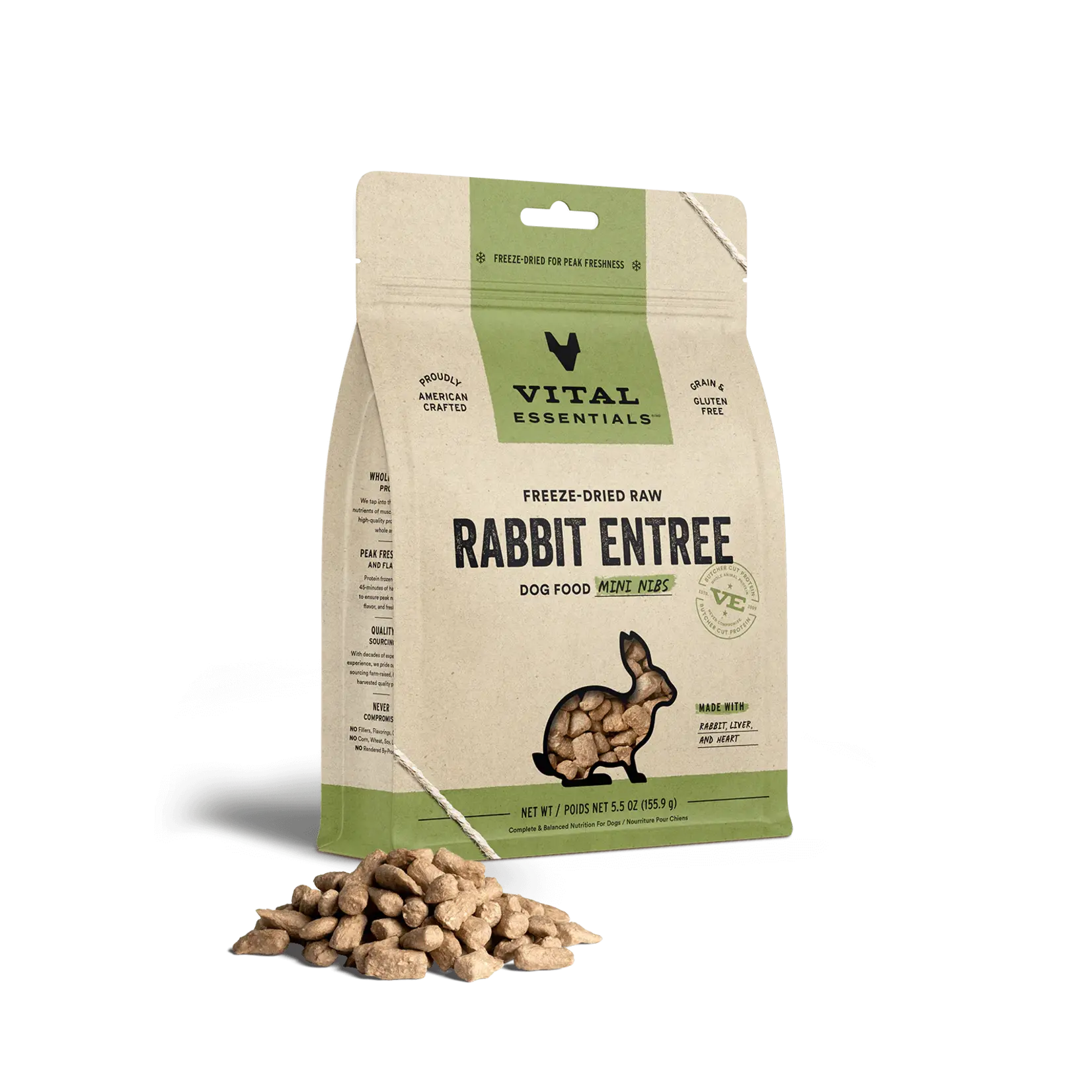 VITAL ESSENTIALS Vital Essentials Rabbit Freeze-Dried Mini Nibbles Dog 5.5oz