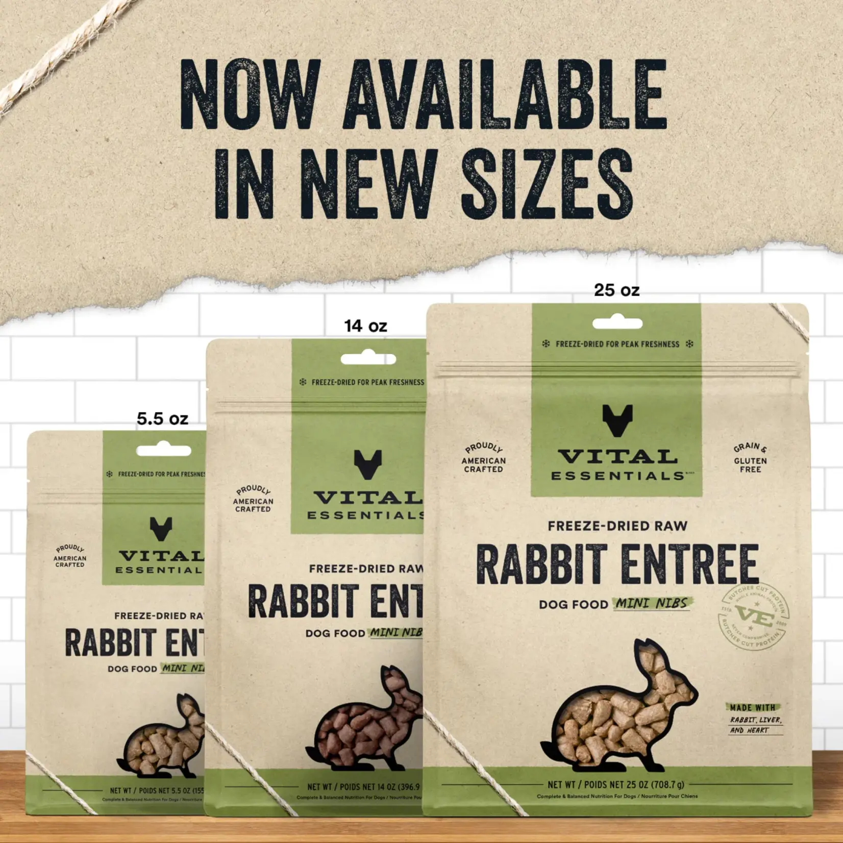 VITAL ESSENTIALS Vital Essentials Rabbit Freeze-Dried Mini Nibbles Dog 5.5oz