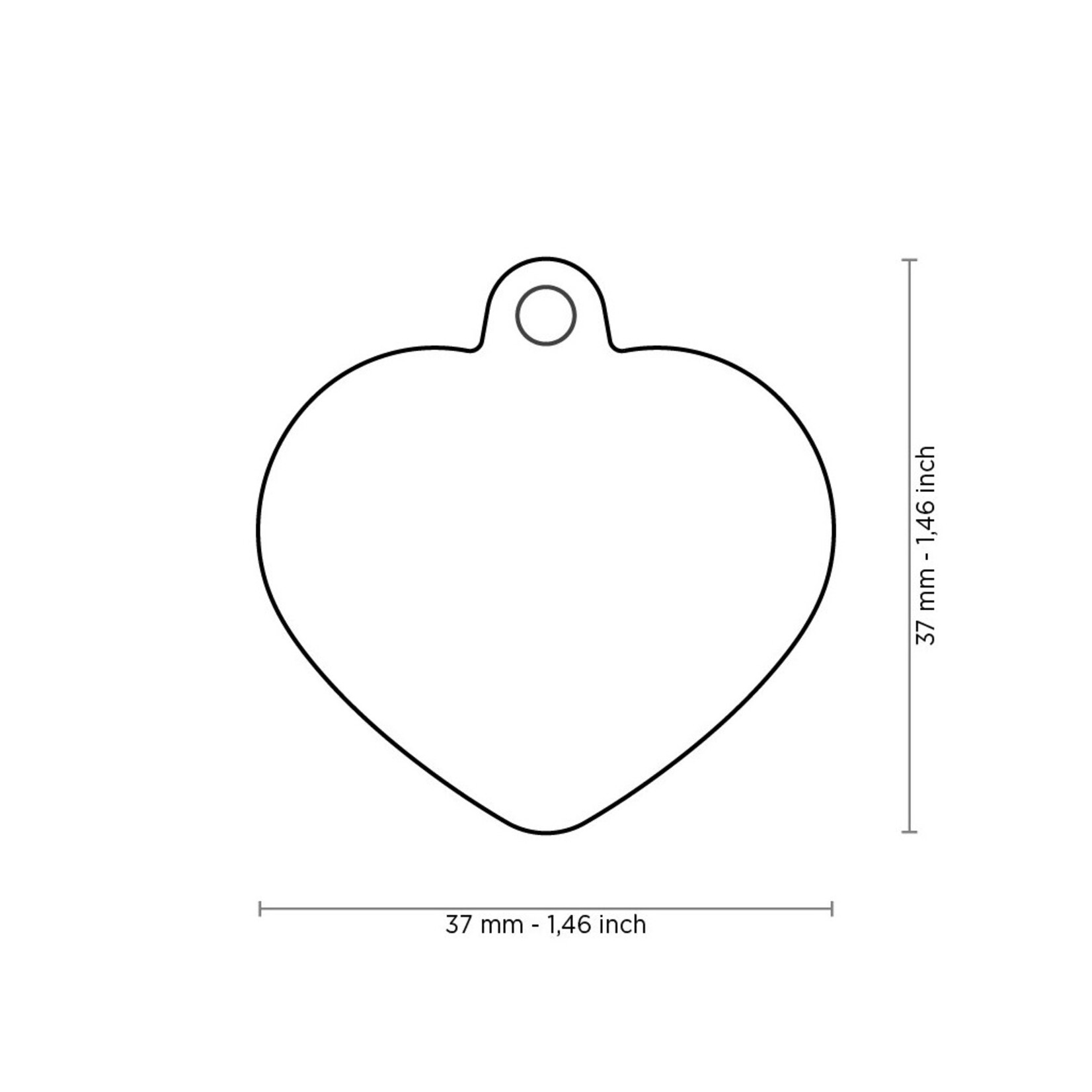 MyFamily MyFamily Hushtag Black Heart Aluminum Black Rubber