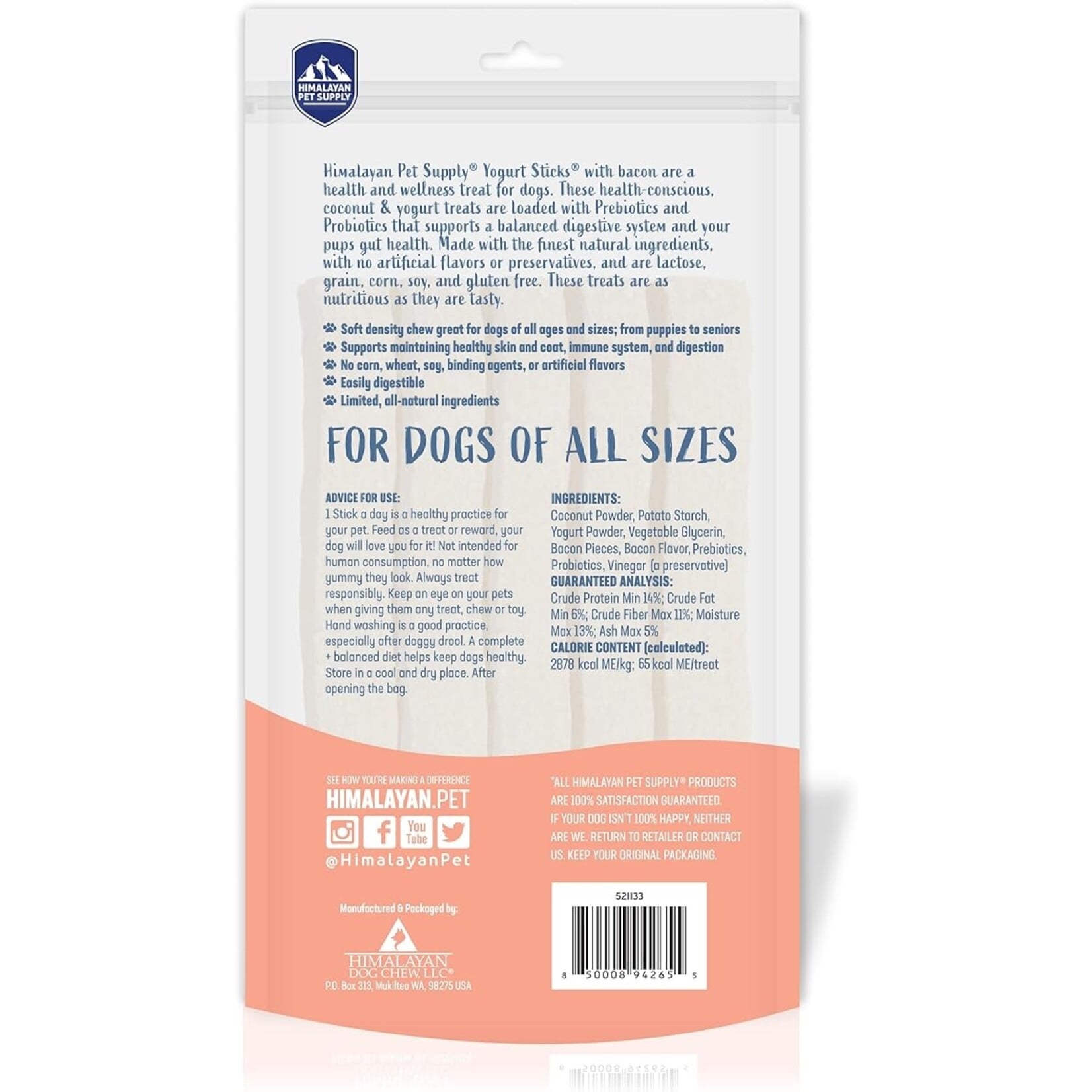Himalayan Pet Supply Yogurt Sticks With Bacon 5pk