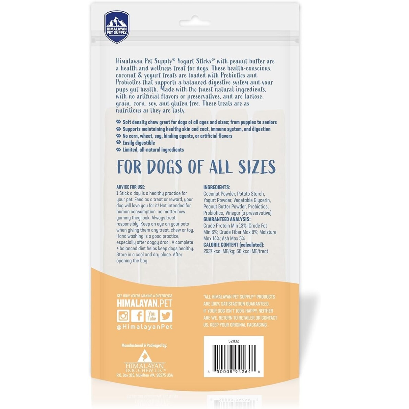 Himalayan Pet Supply Yogurt Sticks With Peanut Butter 5pk