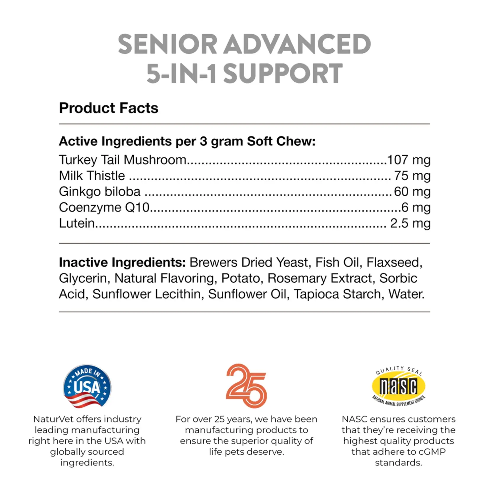 NaturVet NaturVet Senior Advanced 5-In-1 Support Soft Chews 60ct