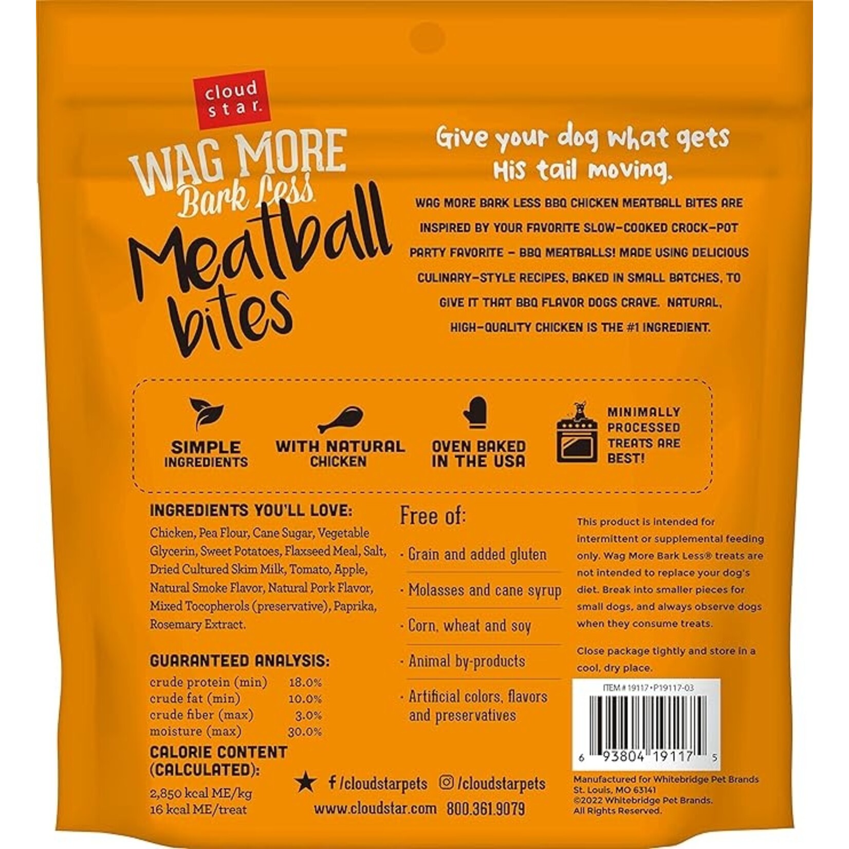 Cloud Star Cloud Star Wag More Bark Less BBQ Chicken MeatBalls Bites 14oz