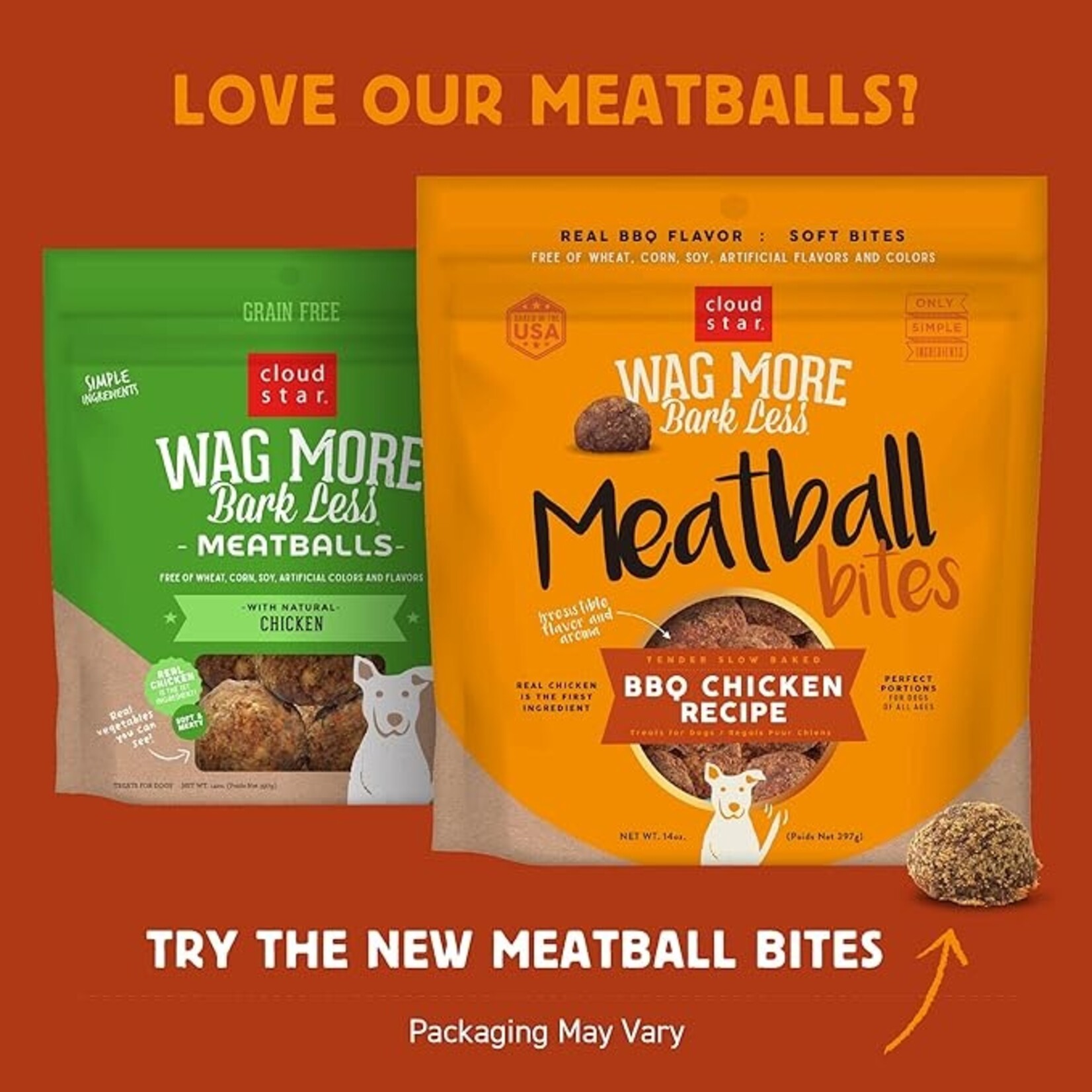 Cloud Star Cloud Star Wag More Bark Less BBQ Chicken MeatBalls Bites 14oz