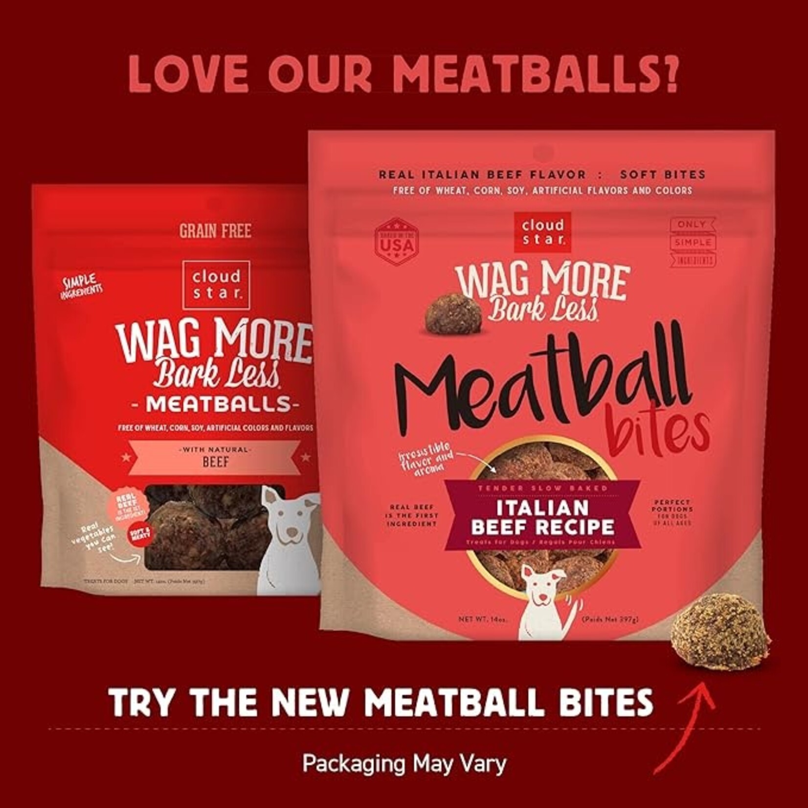 Cloud Star Cloud Star Wag More Bark less Italian Beef MeatBall Bites 14oz