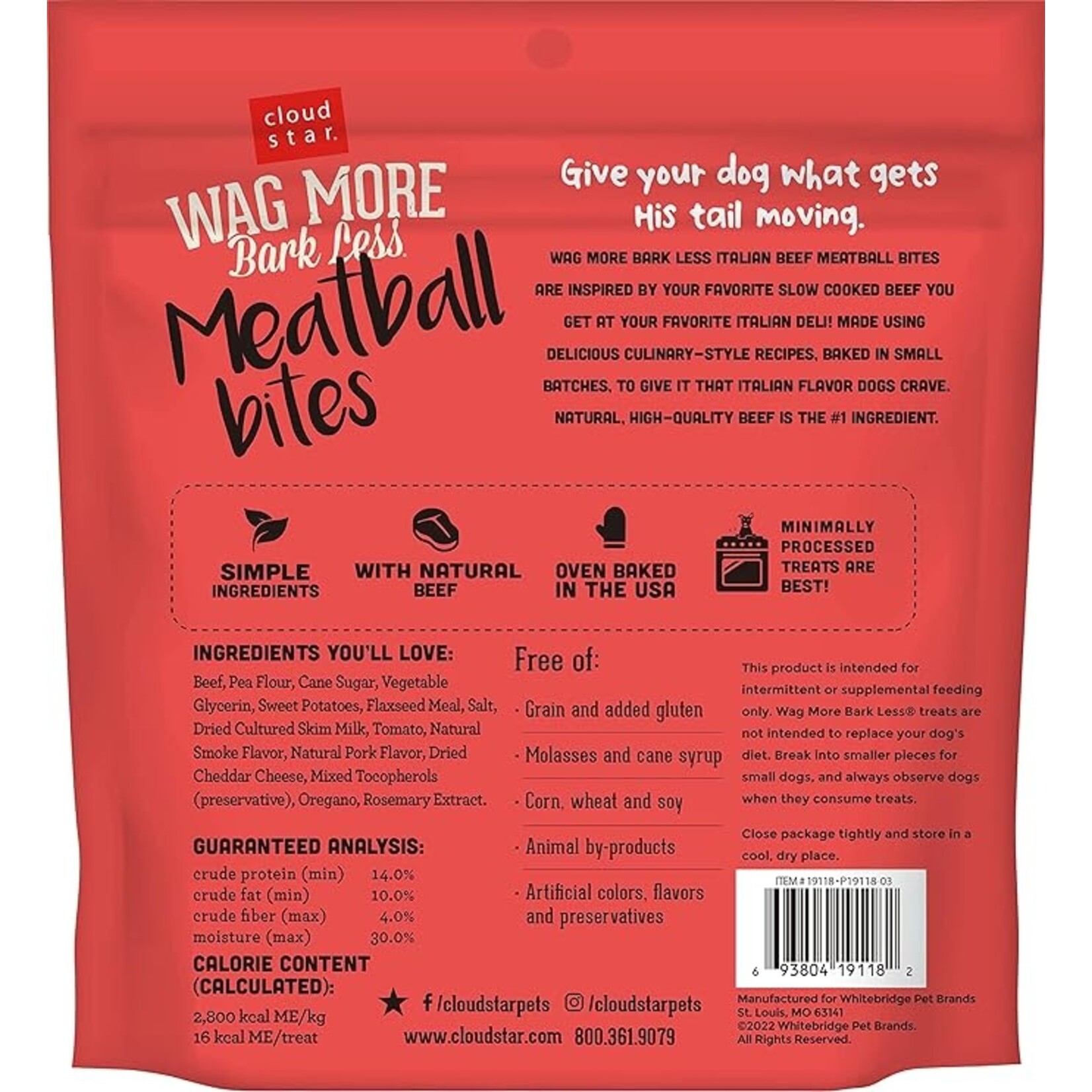 Cloud Star Cloud Star Wag More Bark less Italian Beef MeatBall Bites 14oz