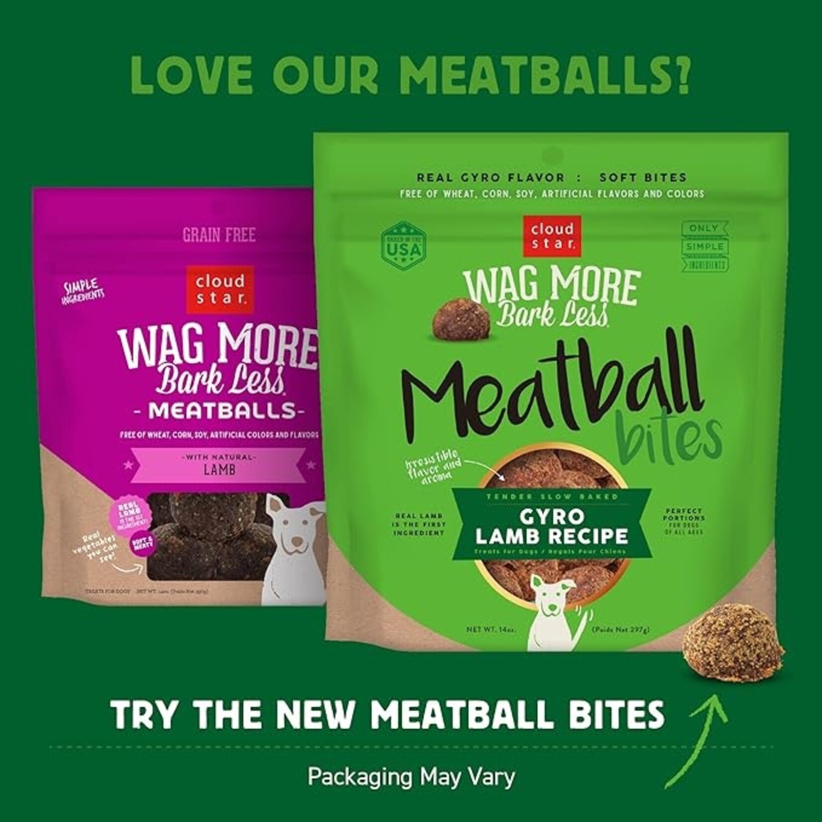 Cloud Star Cloud Star Wag More Bark less Gyro Lamb Meatball Bites 14oz