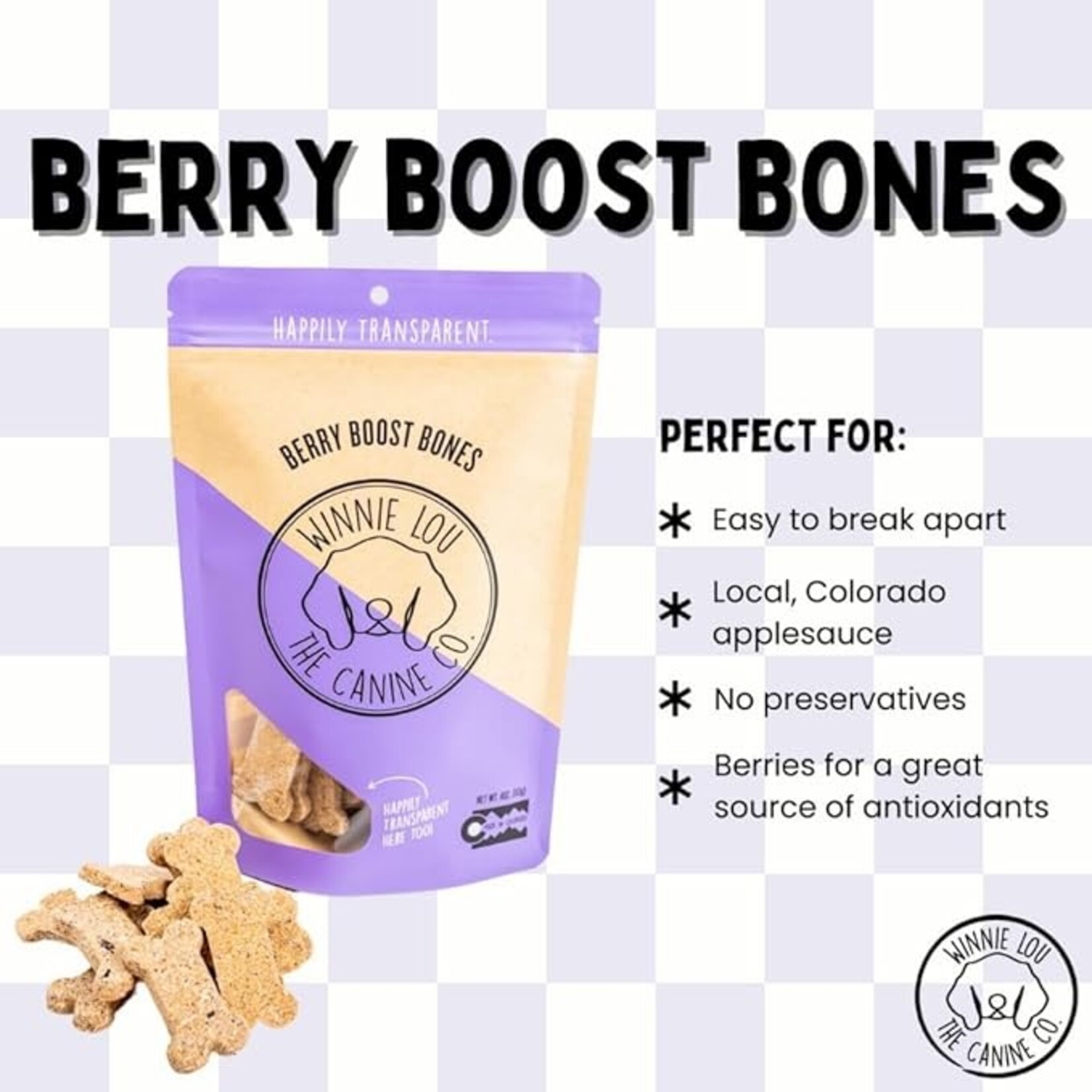Winnie Lou The Canine Co. Winnie Lou TCC Berry Boost Bones 4oz