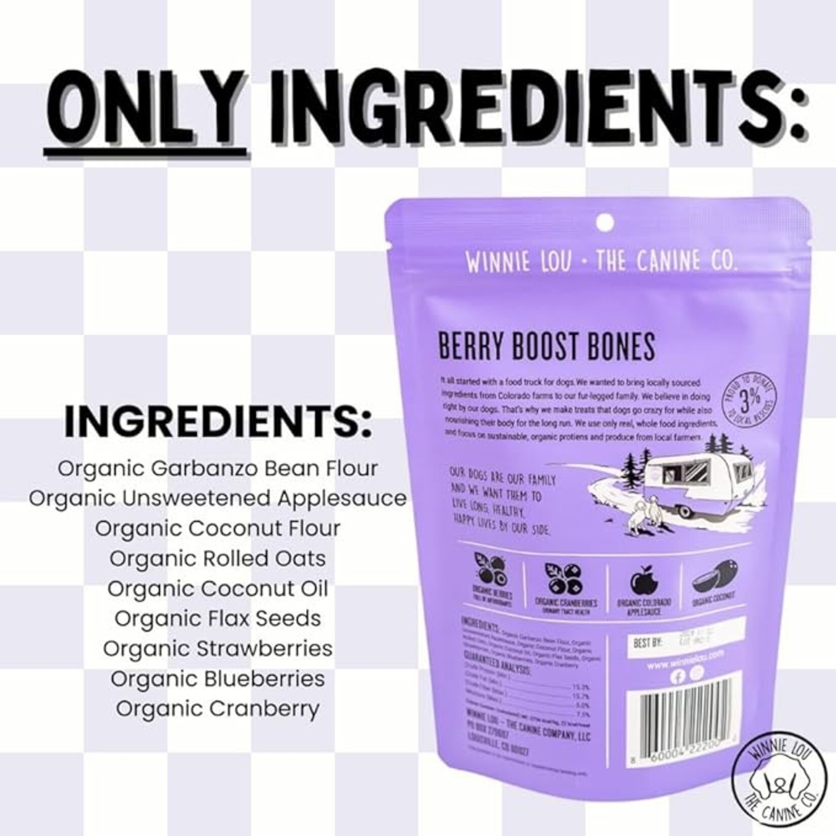 Winnie Lou The Canine Co. Winnie Lou TCC Berry Boost Bones 4oz