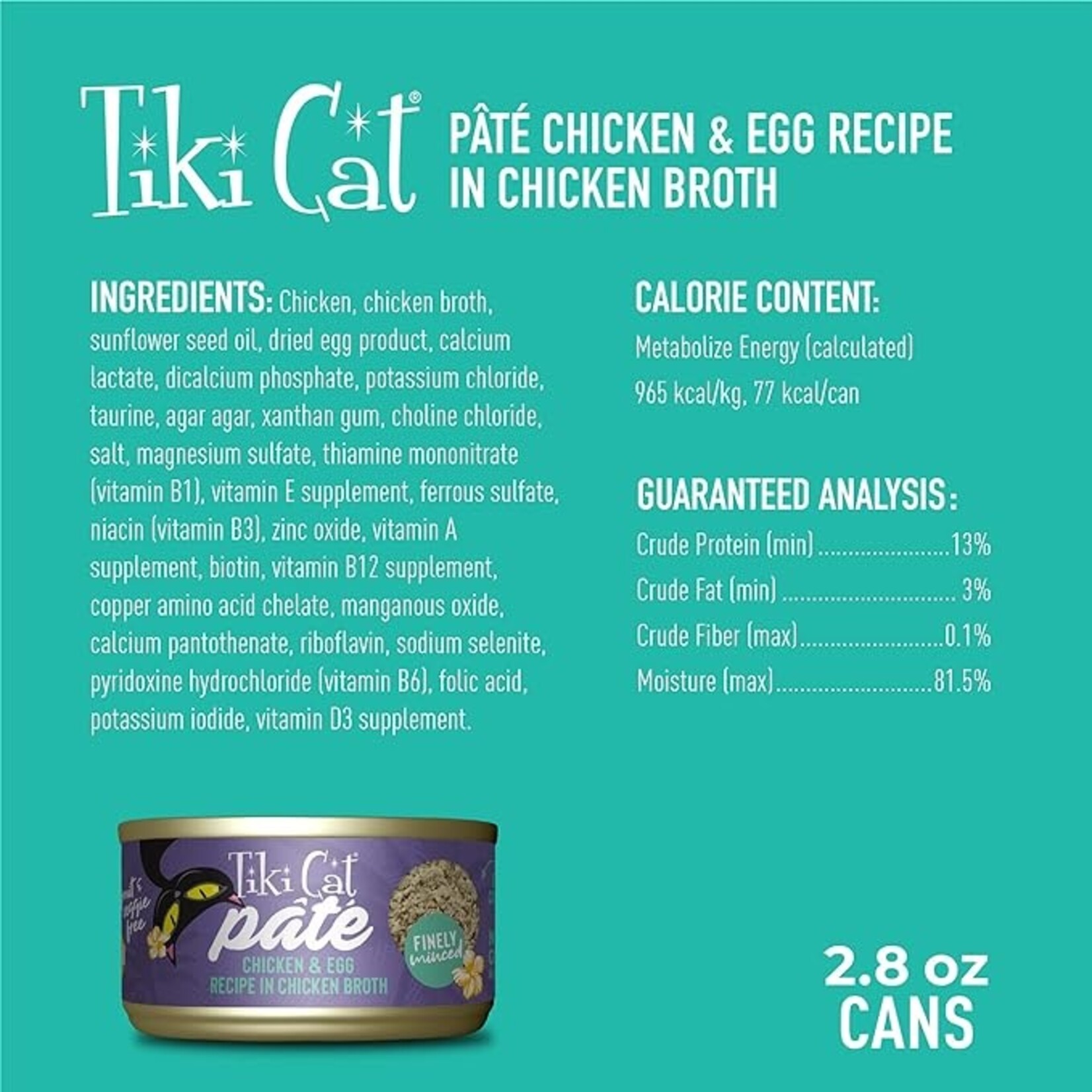 Tiki Cat Tiki Cat Luau Pate Chicken & Egg 2.8oz