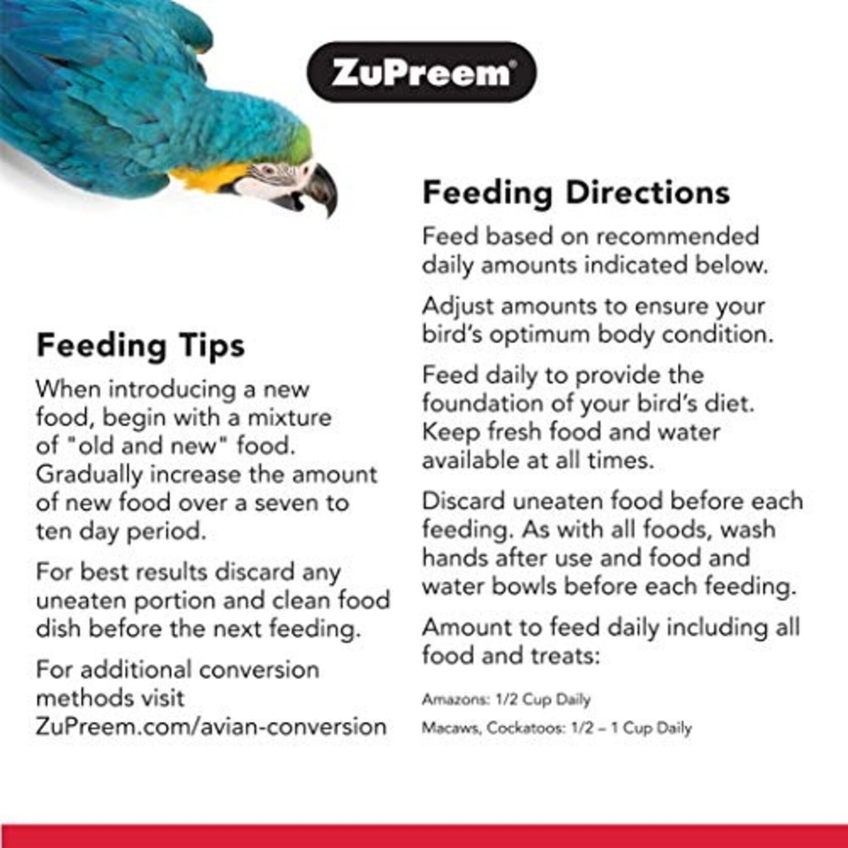 ZuPreem ZuPreem Large Bird Food 3lbs