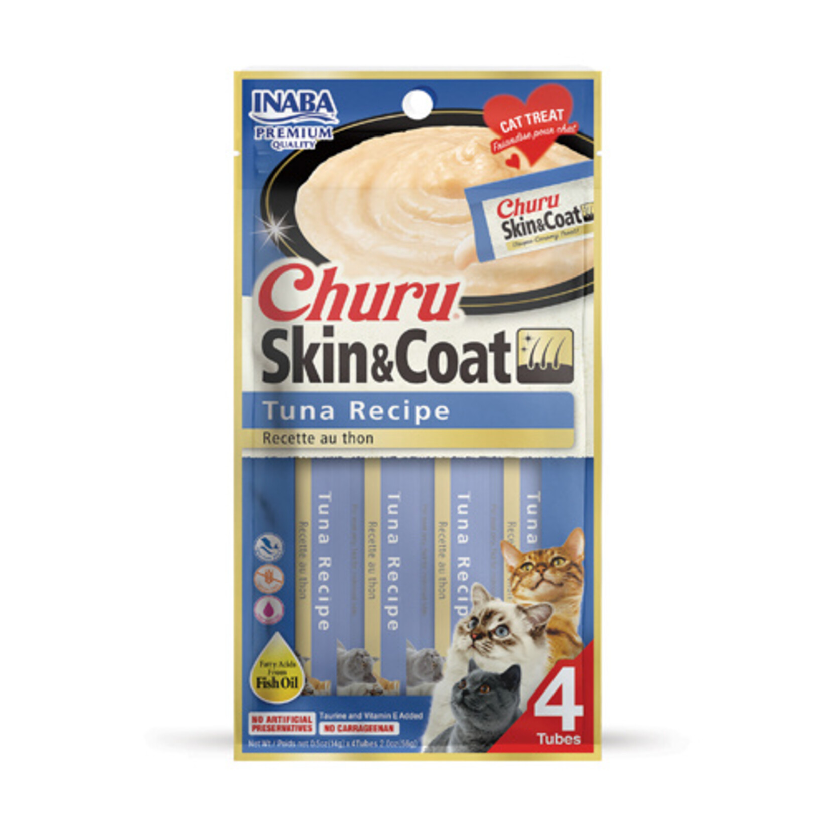 Inaba Churu Skin & Coat Tuna Cat Treat 4pk