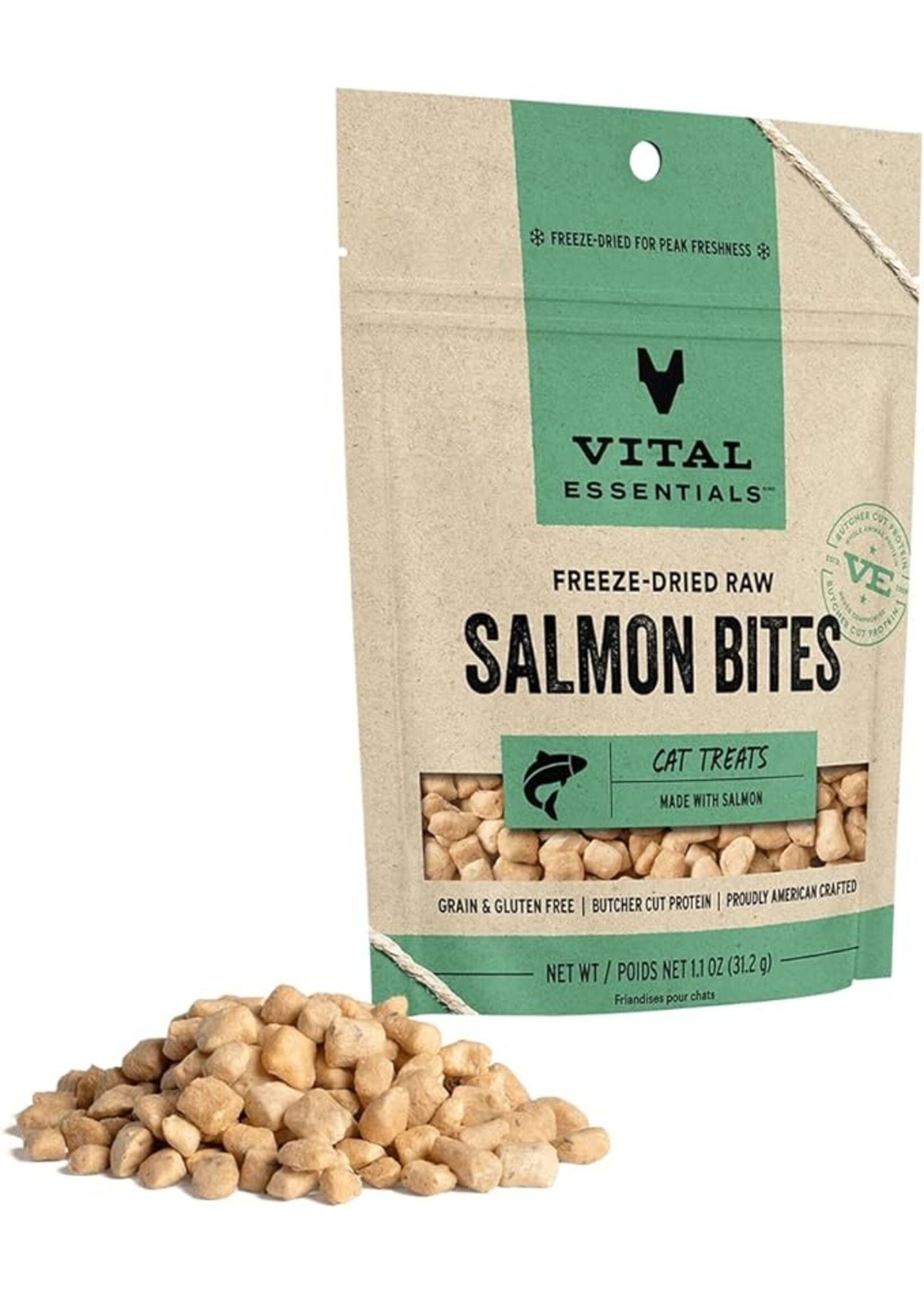 VITAL ESSENTIALS Vital Essentials Cat Freeze Dried Treat Bites Salmon 1.1oz