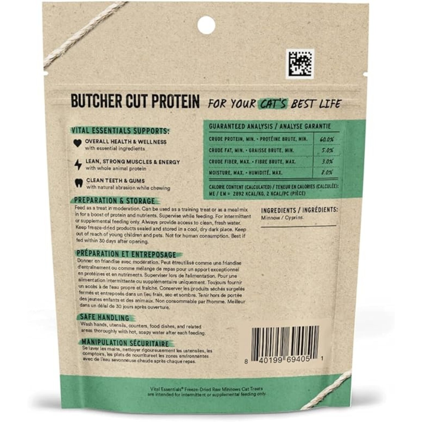VITAL ESSENTIALS Vital Essentials Cat Freeze Dried Treat Minnow .5oz