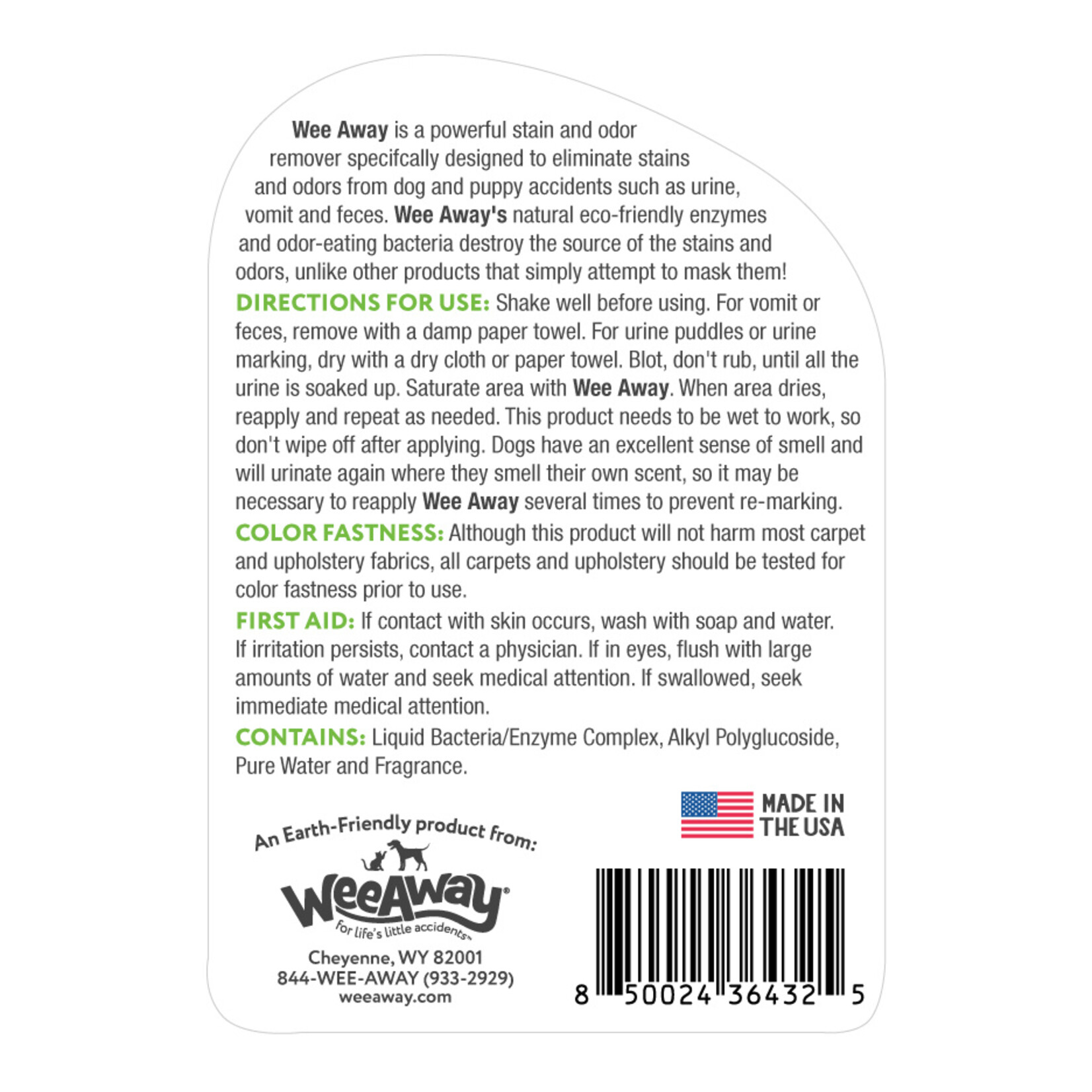 Wee Away Wee Away Dog Odor & Stain Remover Green Tea 16oz