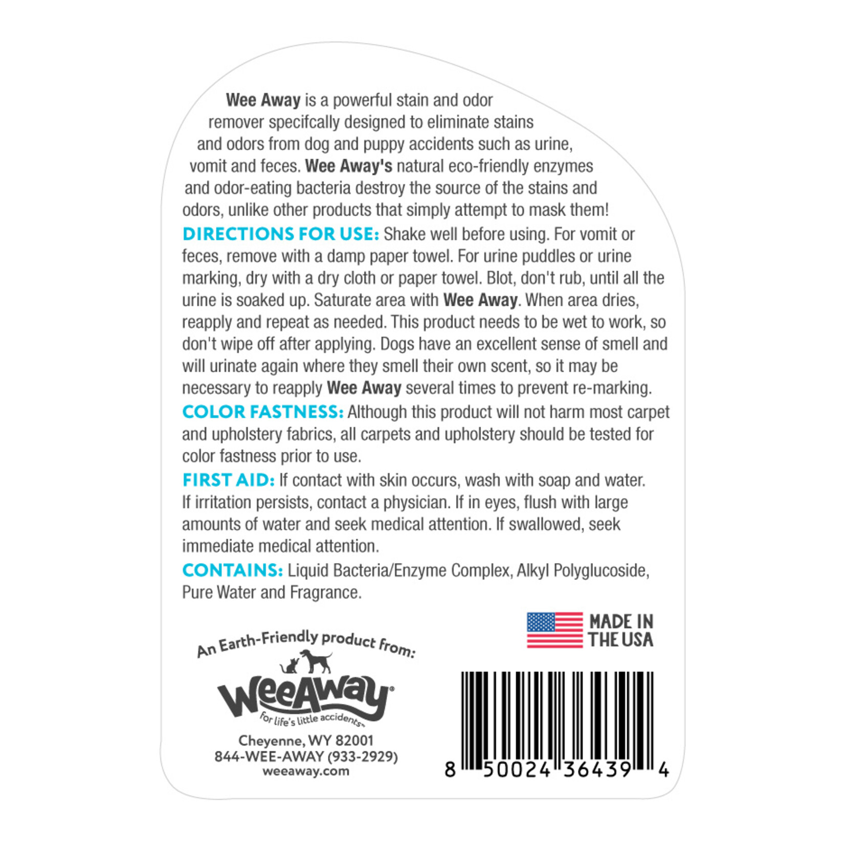 Wee Away Wee Away Dog Odor & Stain Remover Ocean Breeze 16oz