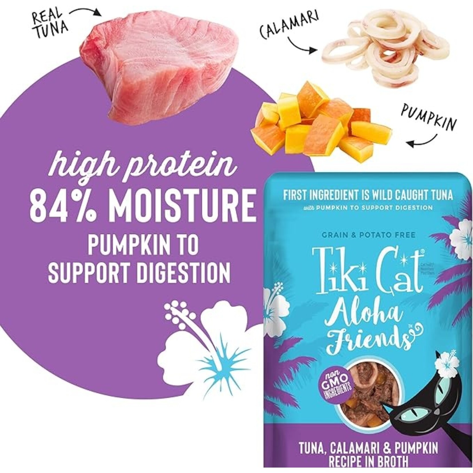 Tiki Cat Tiki Cat Aloha Friends - Tuna & Calamari 3oz (case 12)