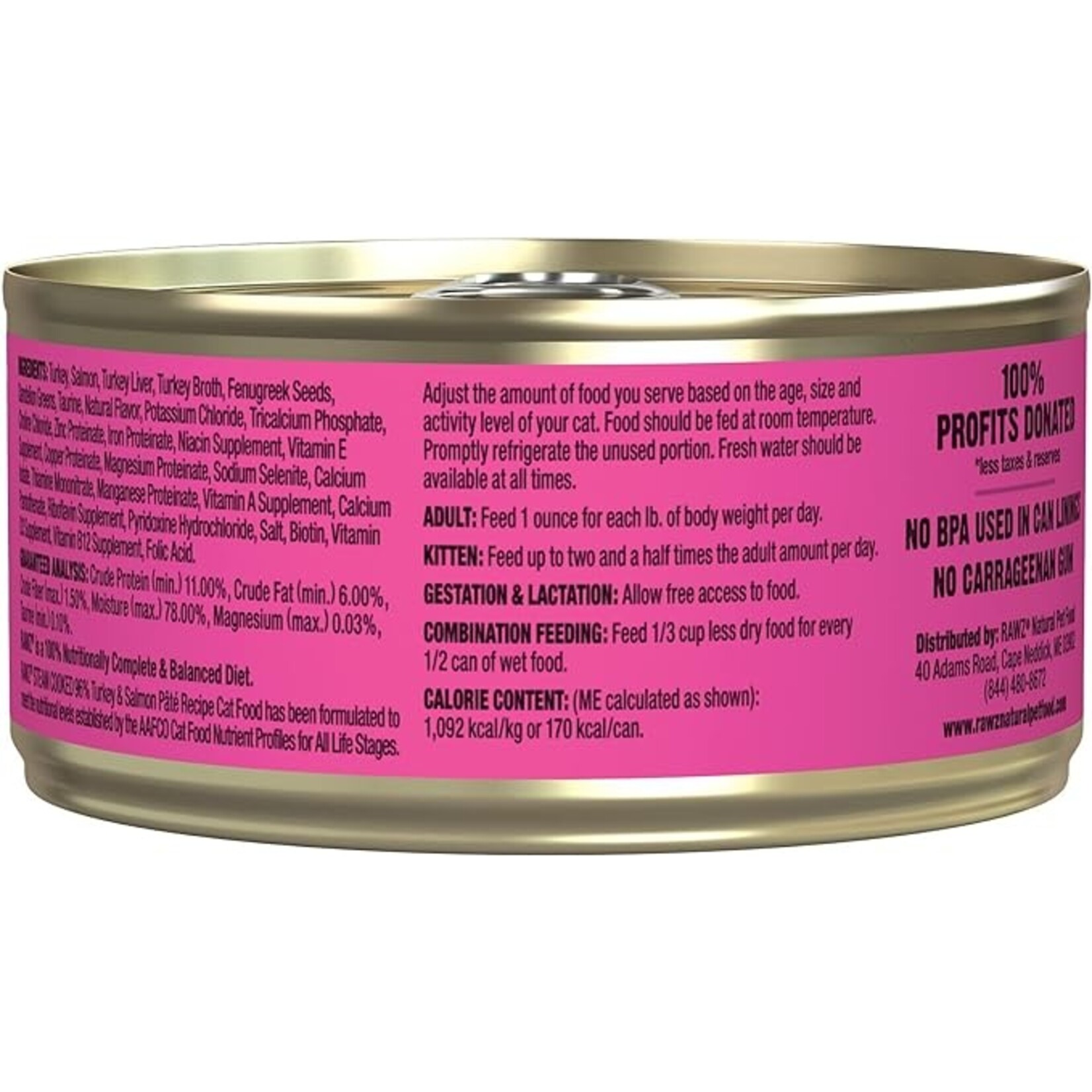 Rawz Rawz 96% Turkey & Salmon Pate 5.5oz (case 24)