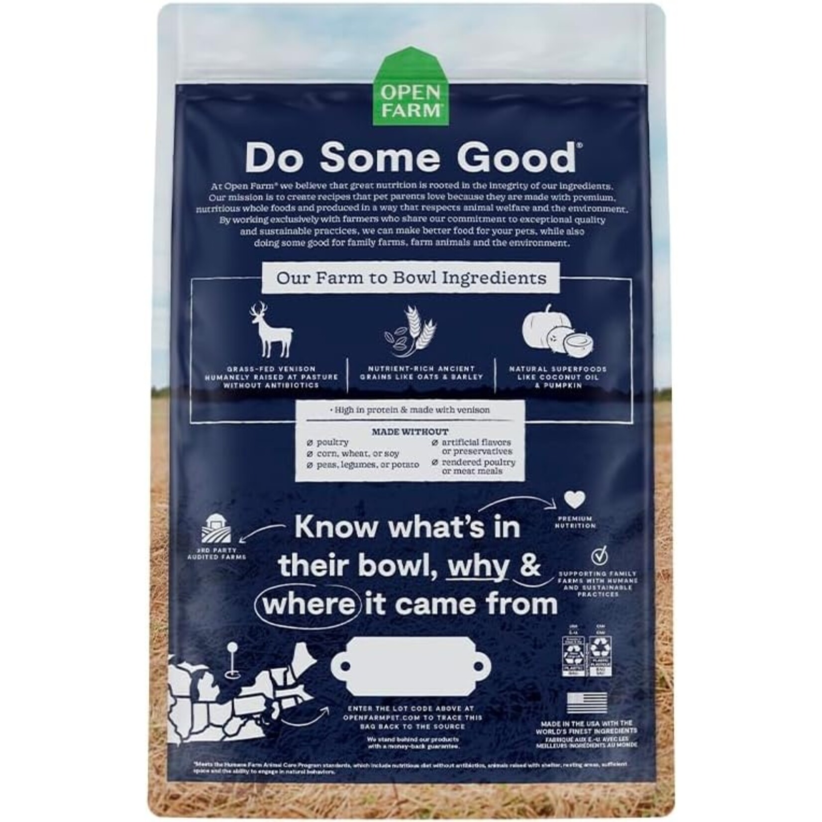 Open Farm Open Farm Ancient Grains Venison 22lbs