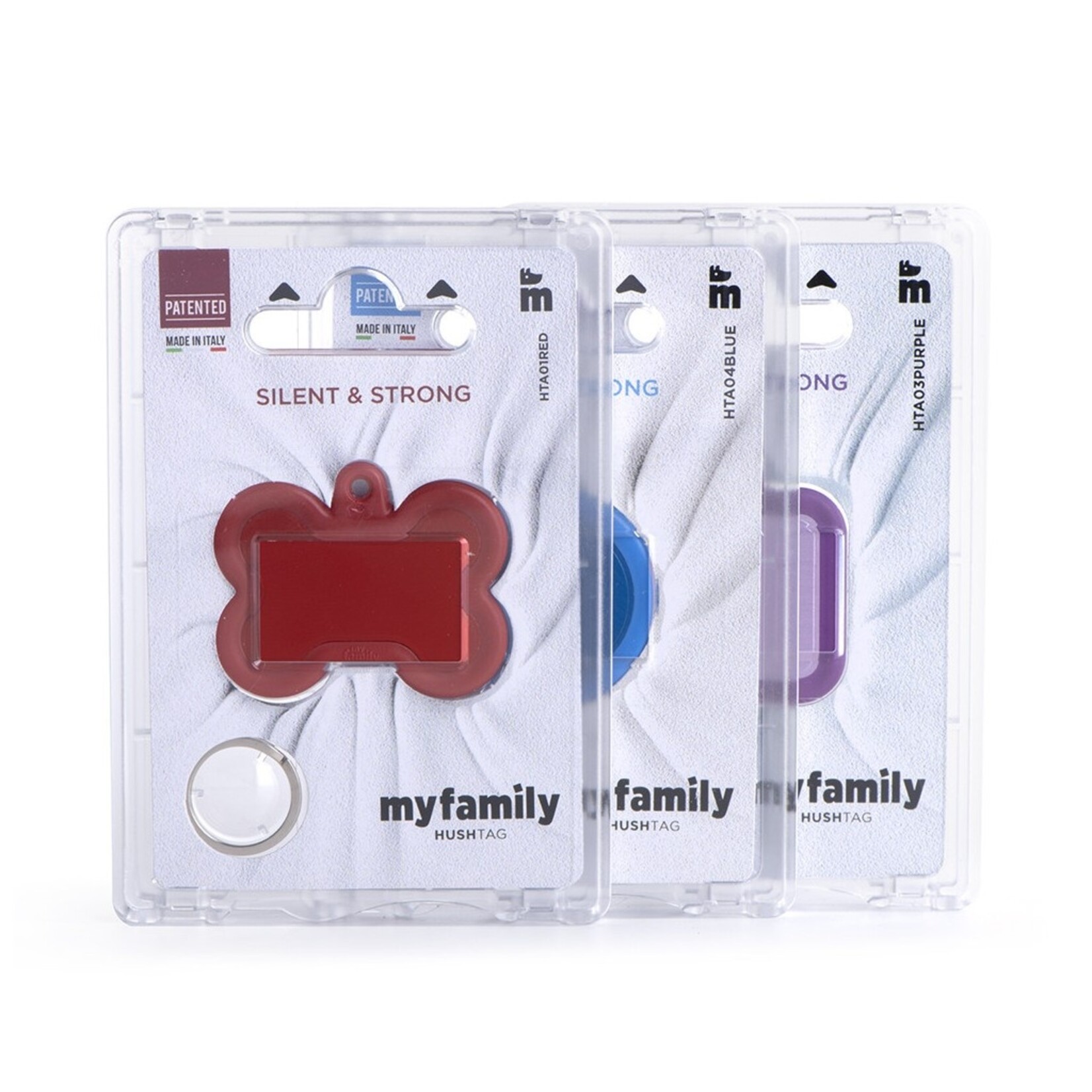 MyFamily MyFamily Hushtag Heart Chrome Plated Brass Black Rubber