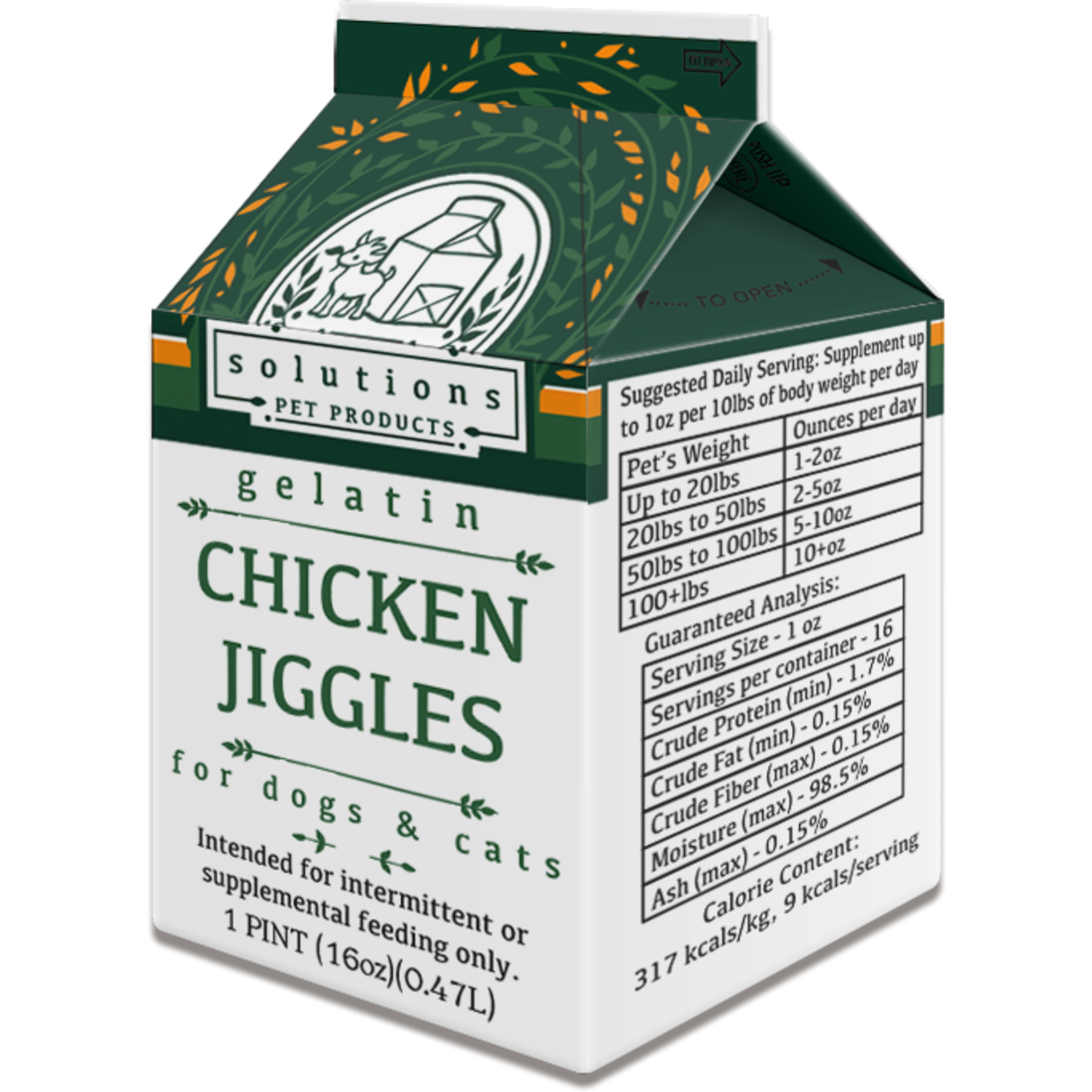 Solutions Solutions Frozen Chicken Jiggles 16oz Pint