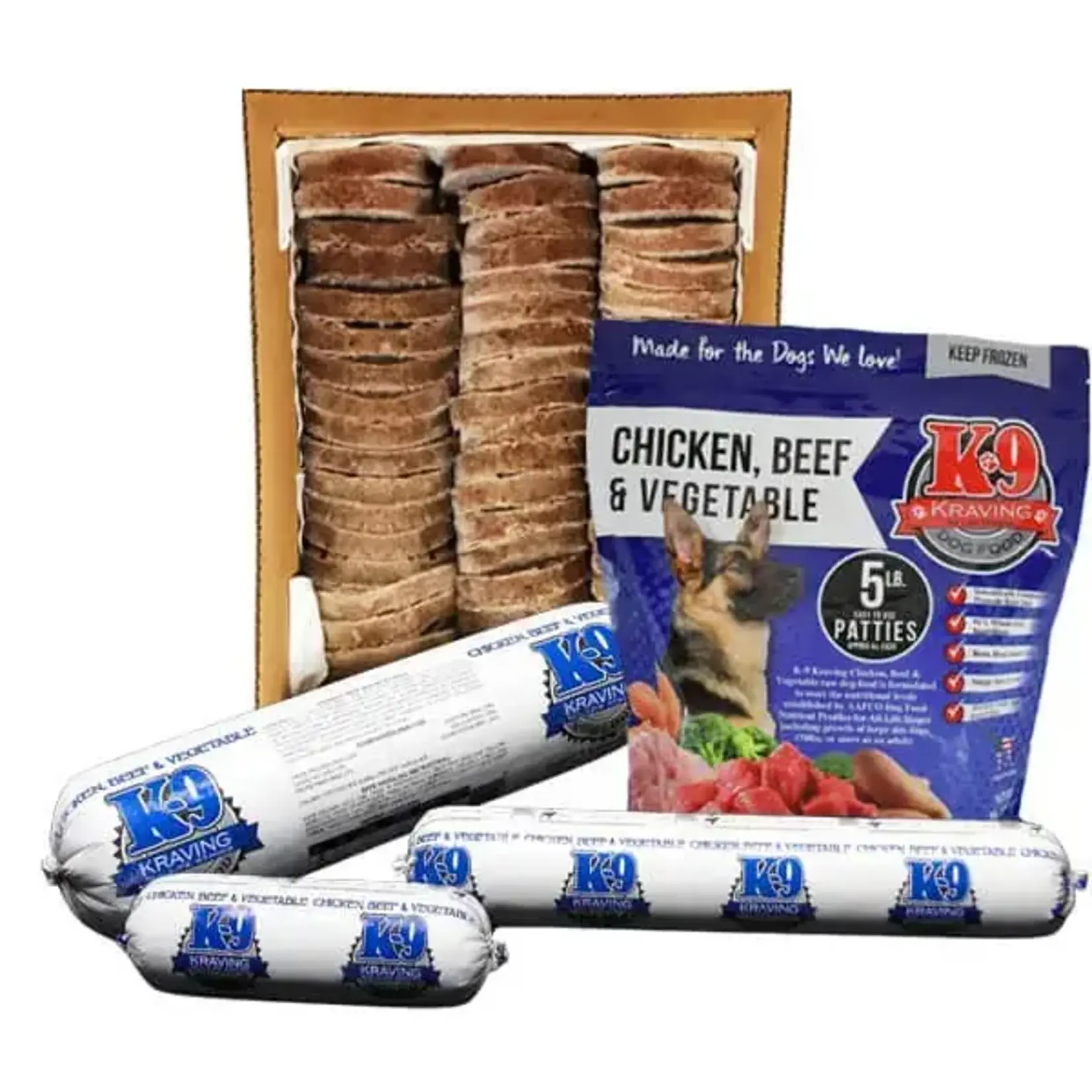 k9 Kravings K9 Kravings Chicken, Beef, & Veg Chub 1lbs