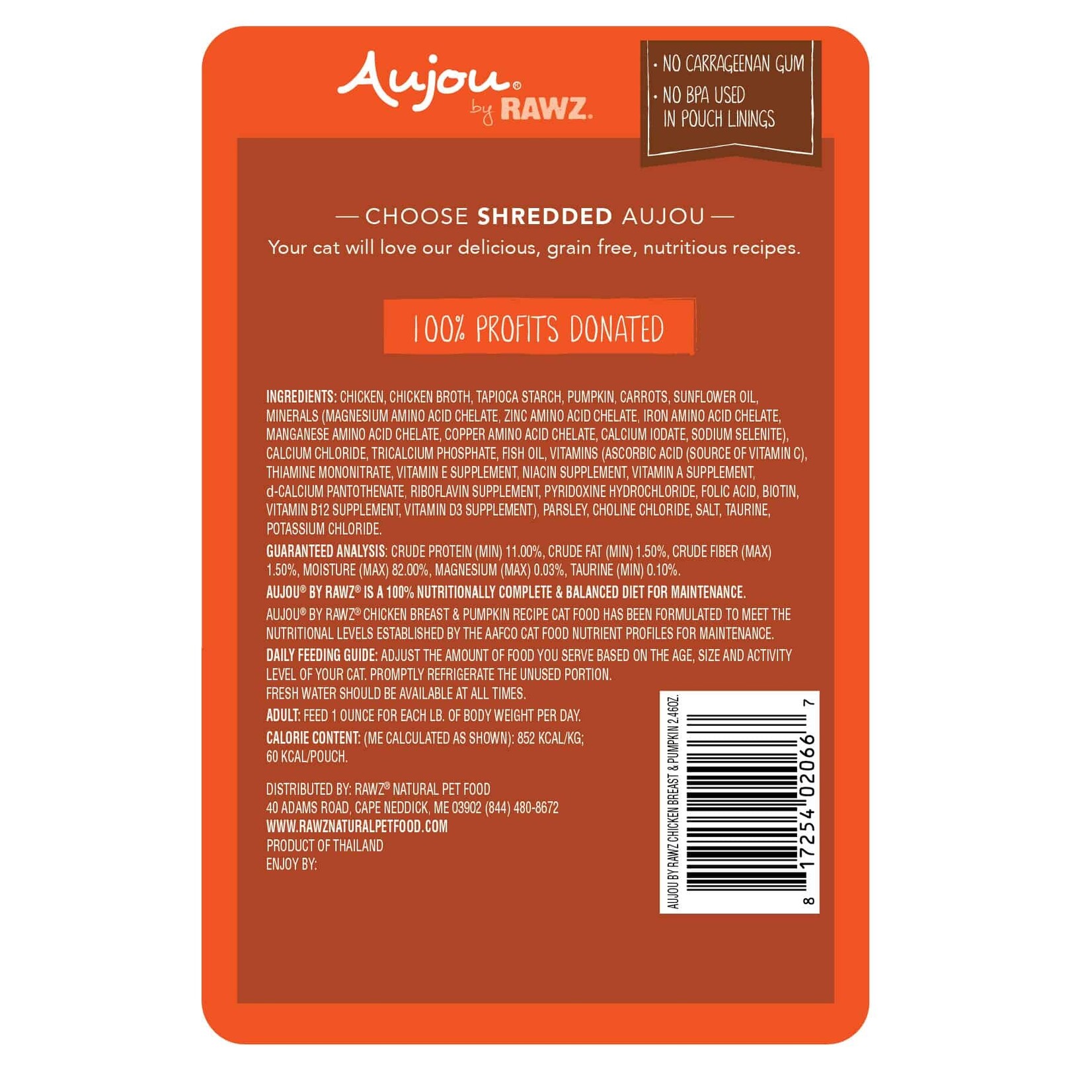 Rawz Rawz Aujou Chicken Breast & Pumpkin 2.46oz (case 8)
