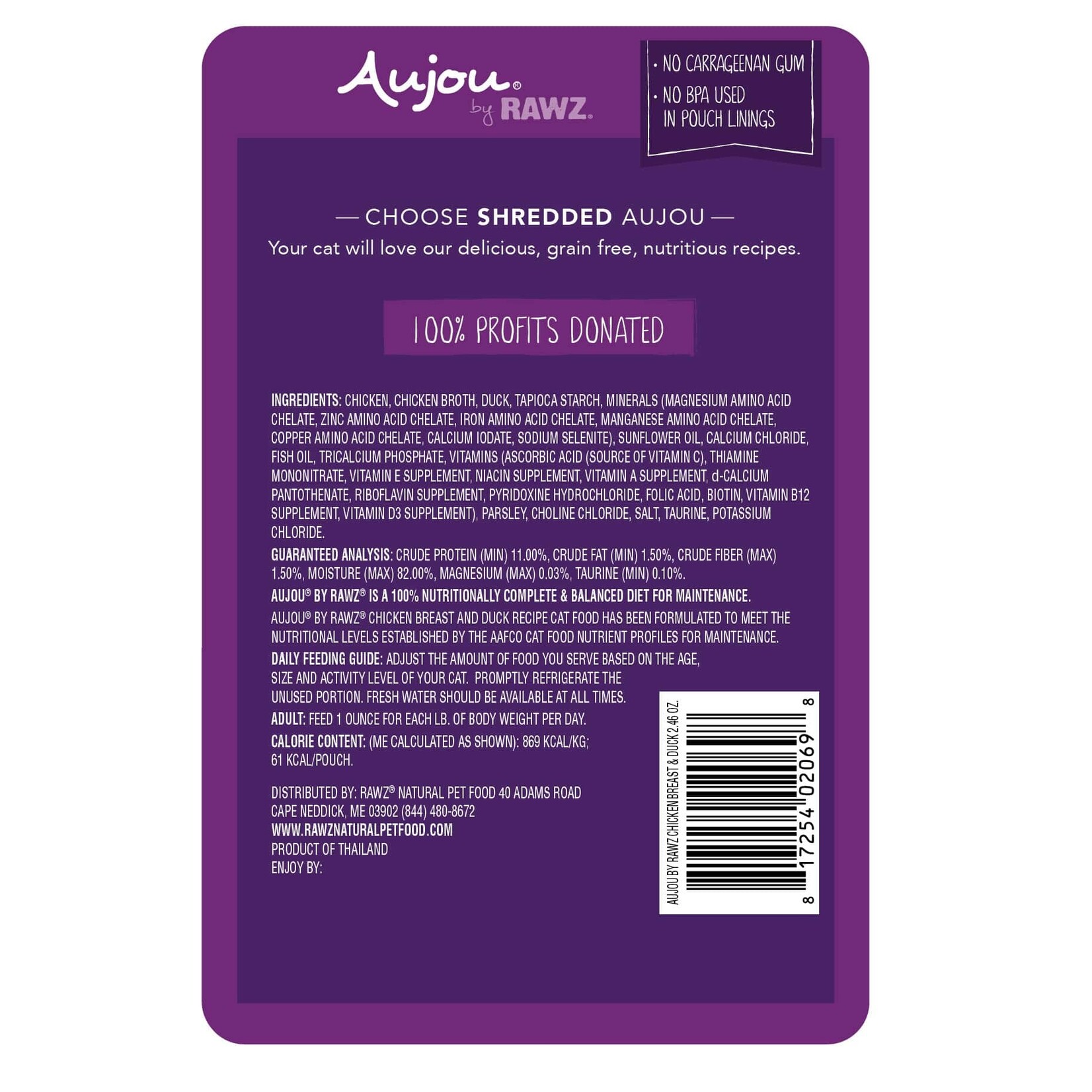 Rawz Rawz Aujou Chicken Breast & Duck 2.46oz (case 8)