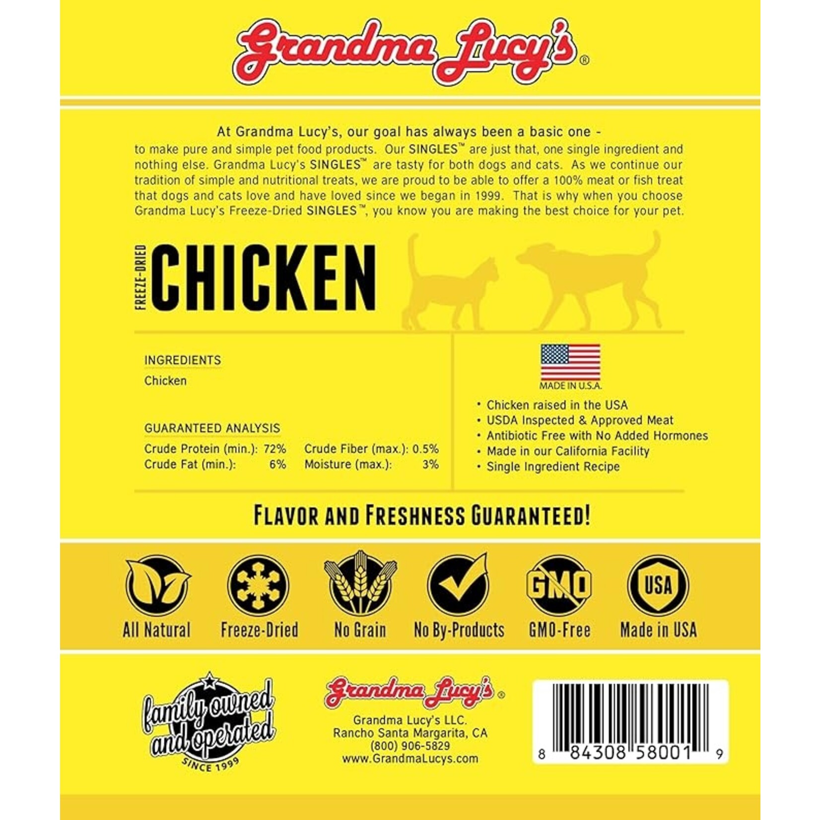 Grandma Lucys Grandma Lucy's Chicken Single Ingredient Freeze Dried Raw Treats 3.5oz
