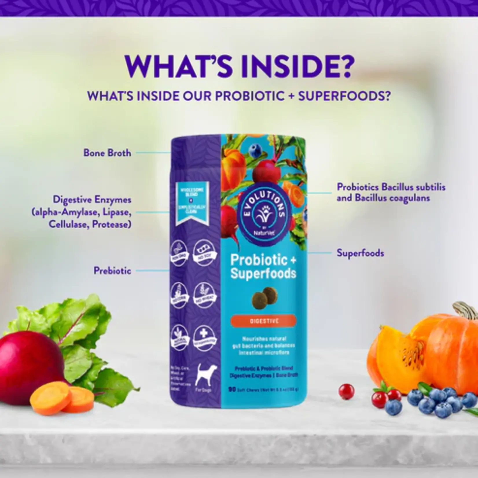 NaturVet NaturVet Evolutions Superblend Probiotics 90ct