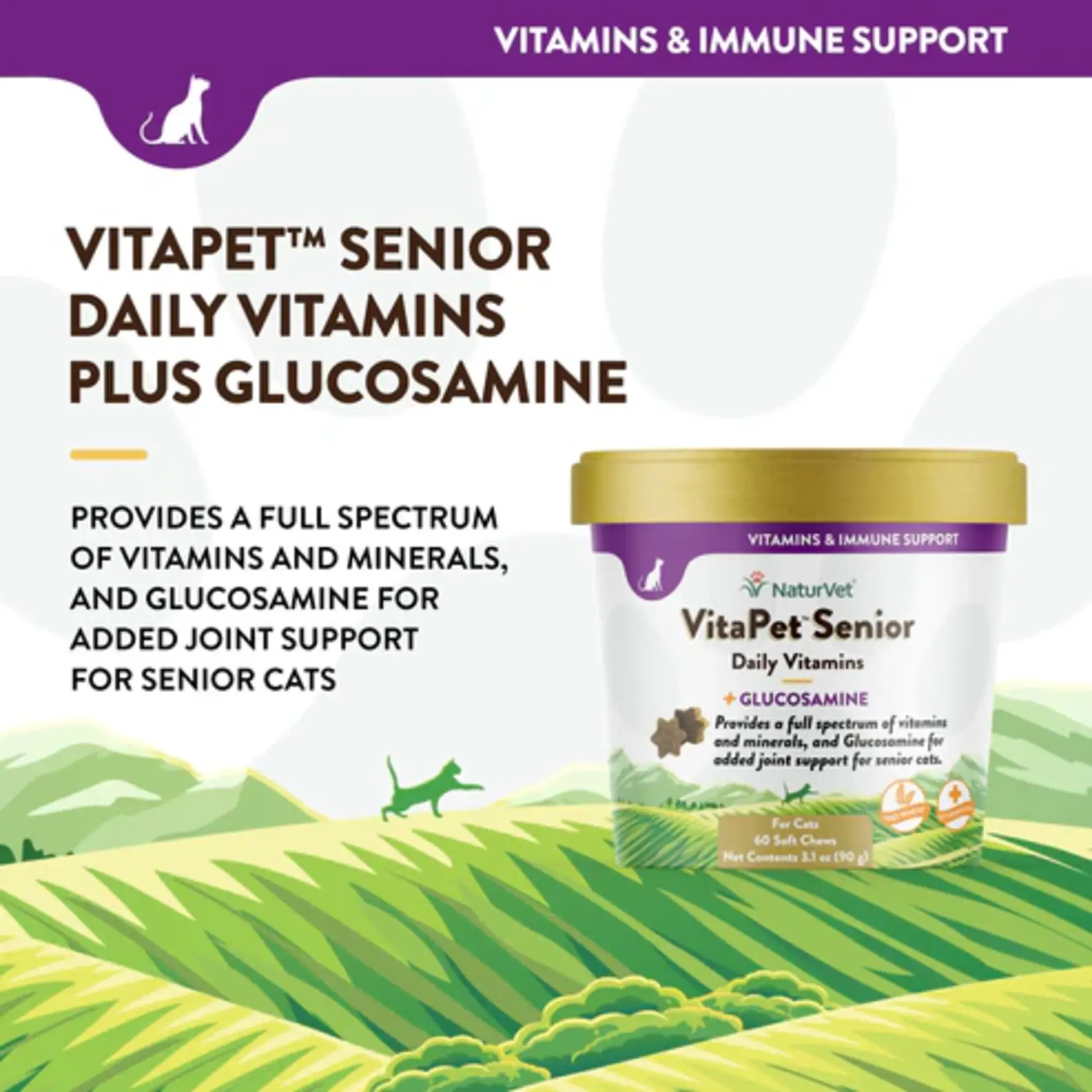 NaturVet Naturvet Cat Vita Senior Chew Cup 60 Ct