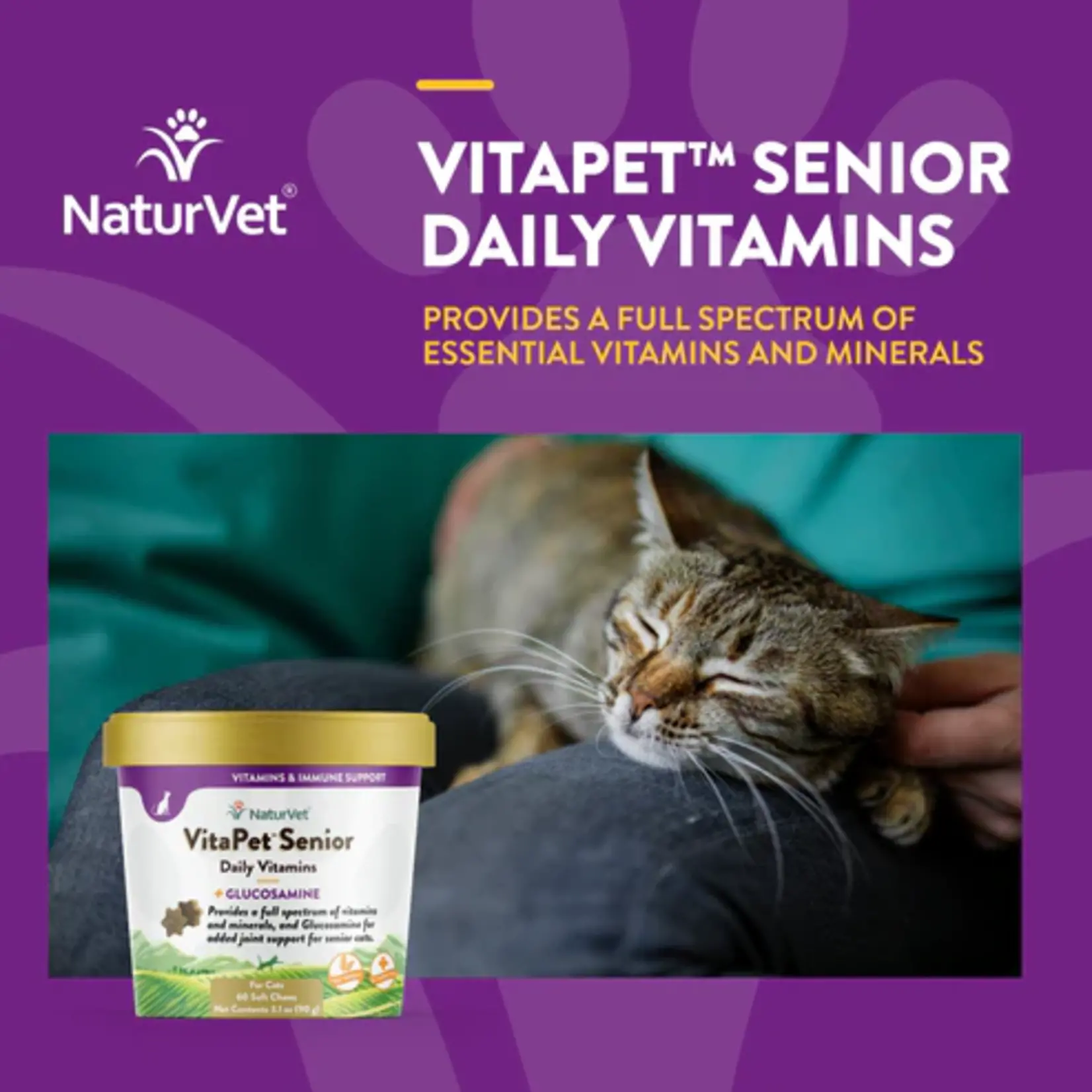 NaturVet Naturvet Cat Vita Senior Chew Cup 60 Ct