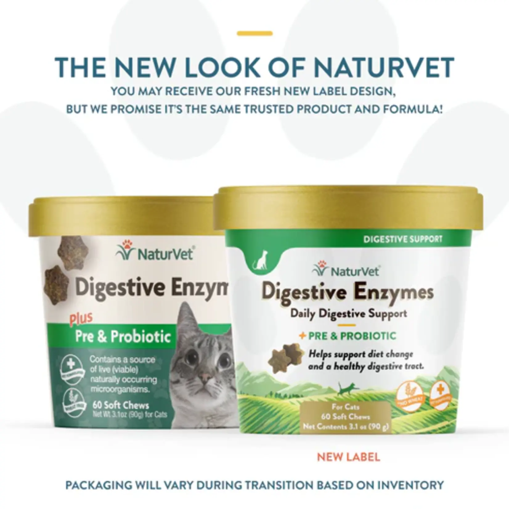 NaturVet NaturVet Cat Soft Chews Digestive Enzymes 60ct Plus Probiotic