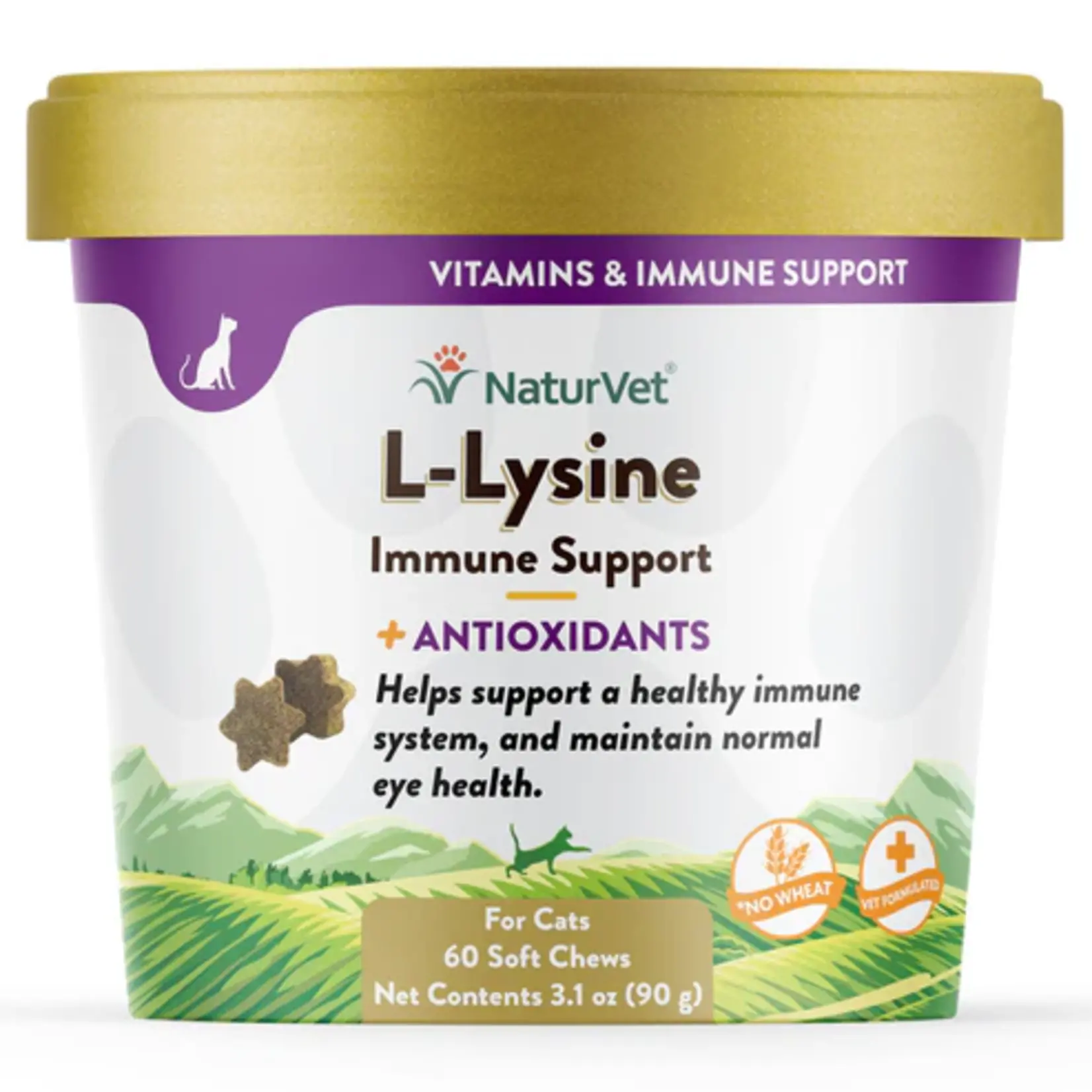 NaturVet NaturVet Soft Chews Cat L-Lysine Immune Support 60ct Plus Antioxidants