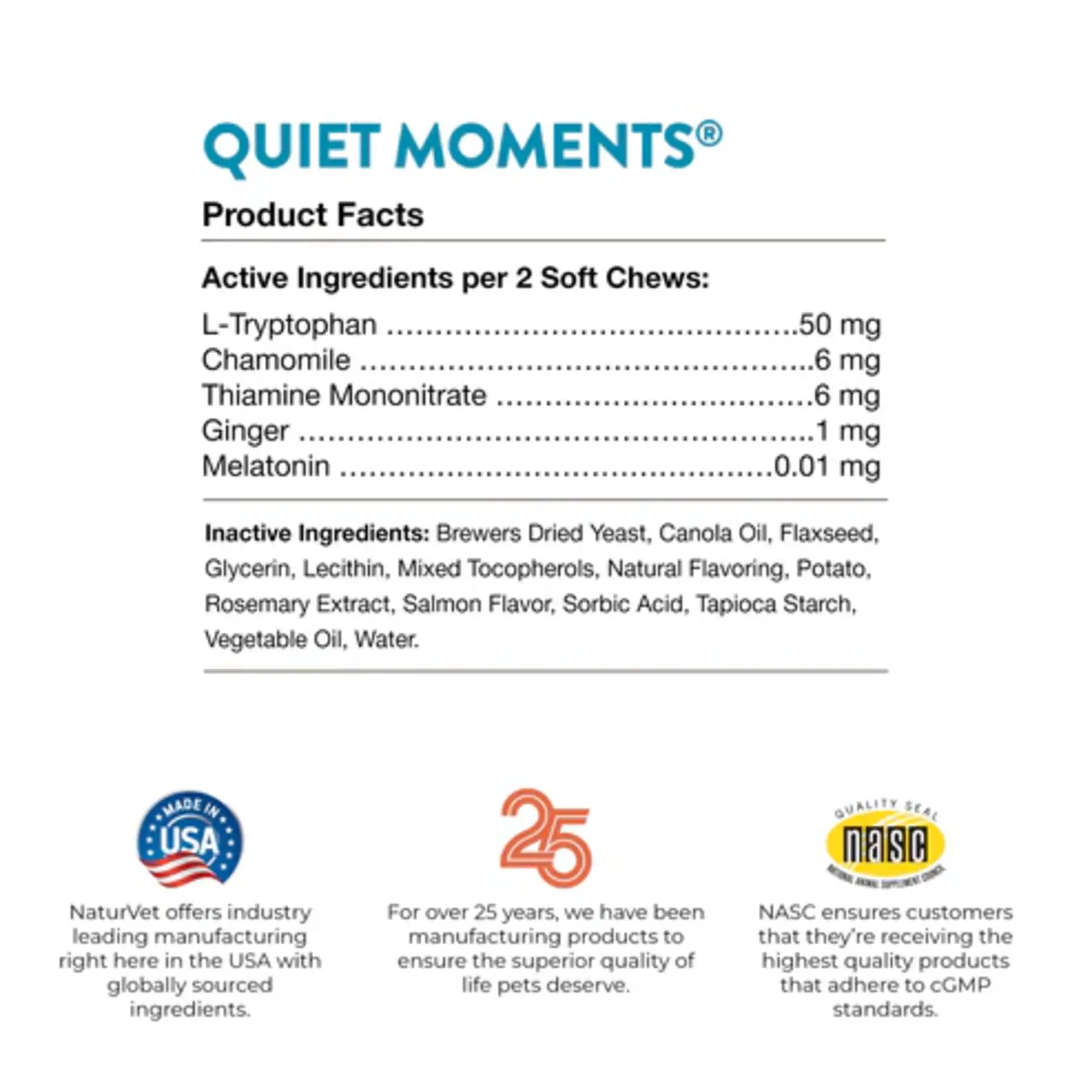NaturVet NaturVet Quiet Moment Plus Melatonin Soft Chews 60ct