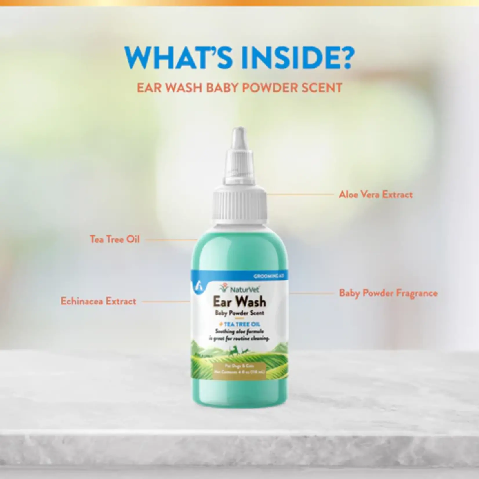 NaturVet NaturVet Ear Wash Tea Tree Oil 4oz