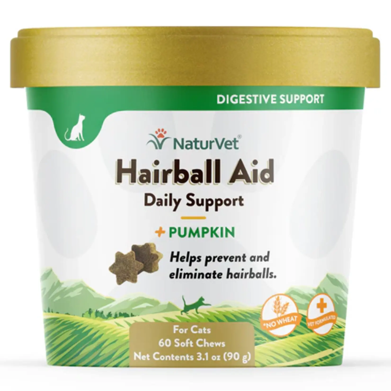 NaturVet NaturVet Cat Soft Chews Hairball + Pumpkin 60ct