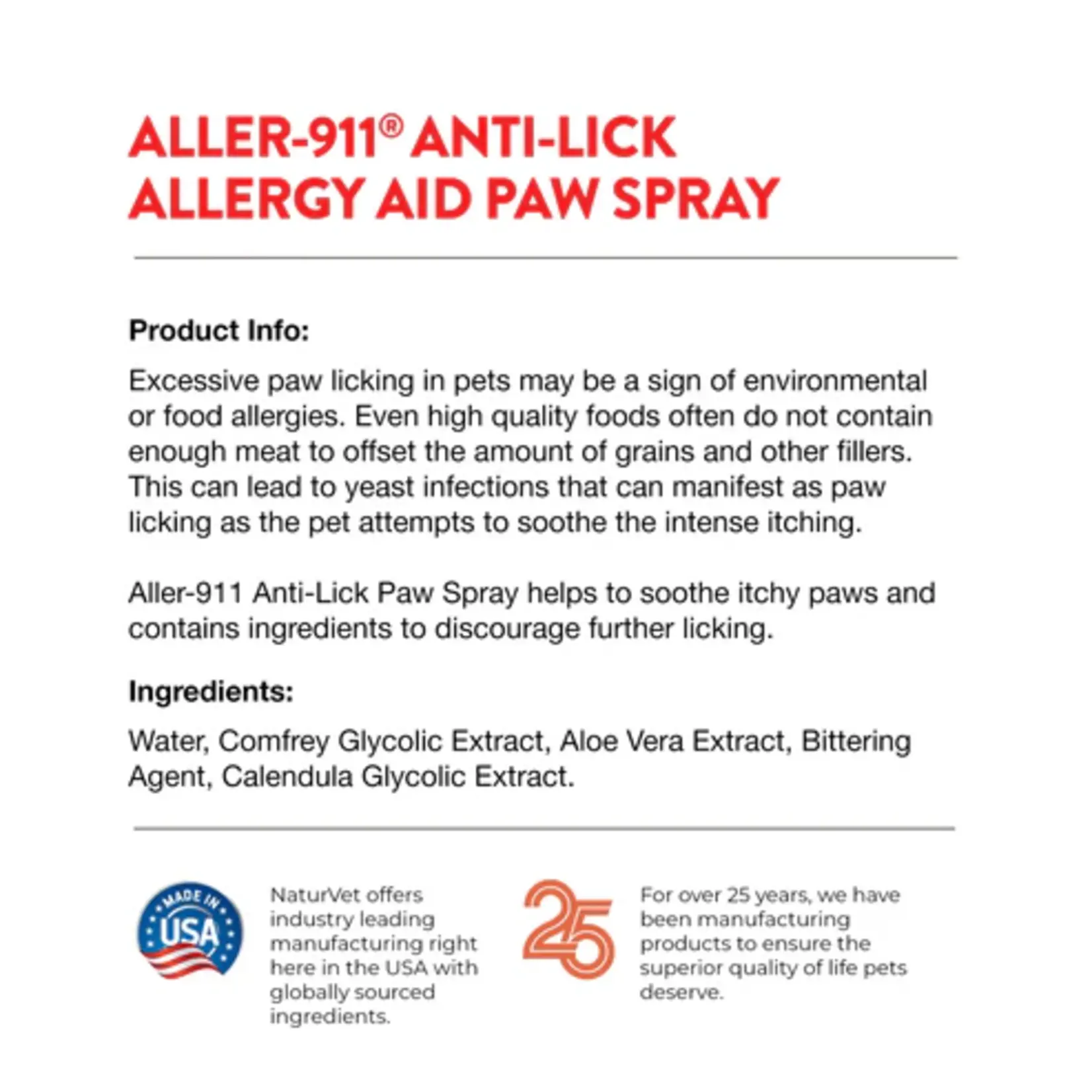 NaturVet NaturVet Allergy paw spray 911 8oz