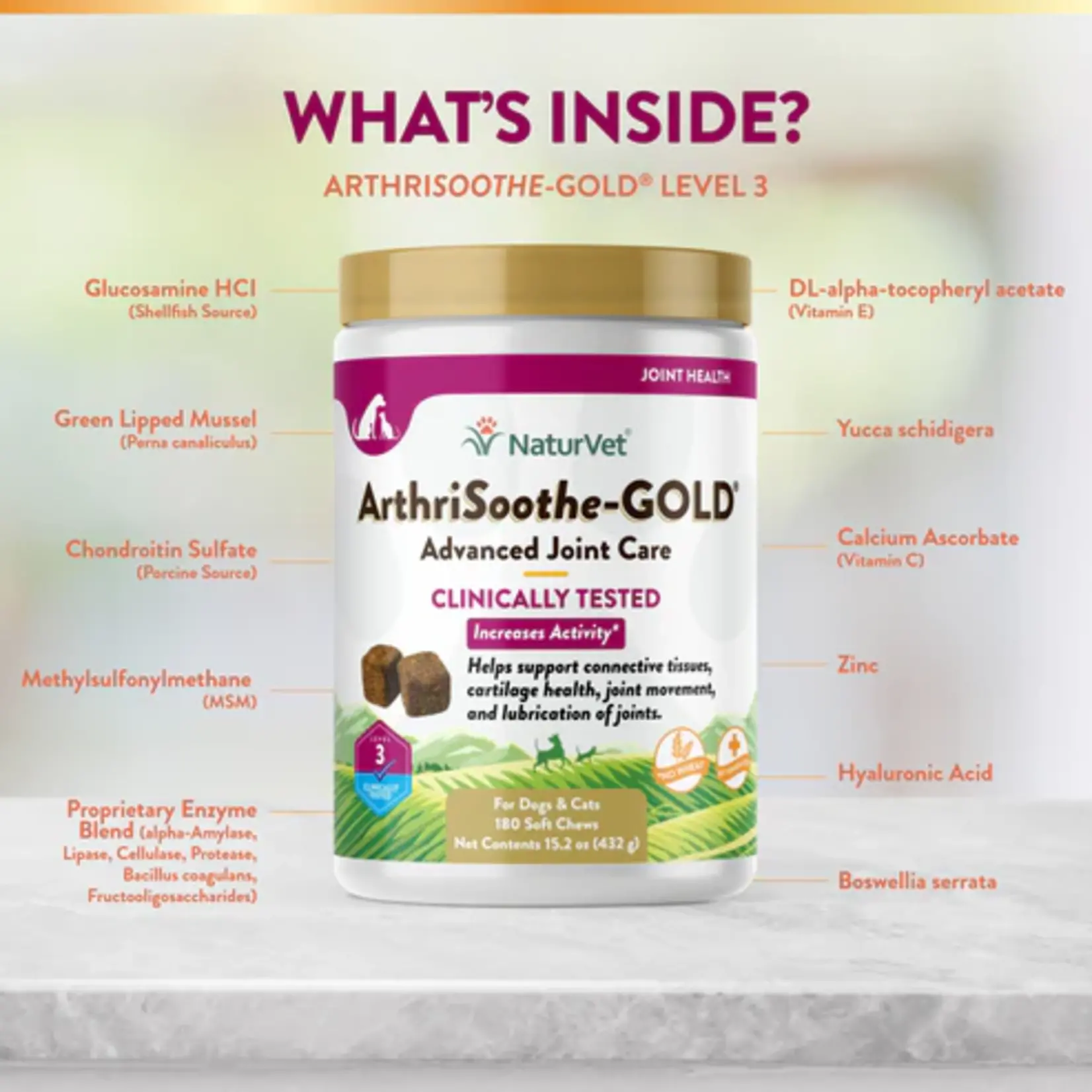 NaturVet NaturVet ArthriSoothe-Gold Advanced Care Soft Chews 180ct