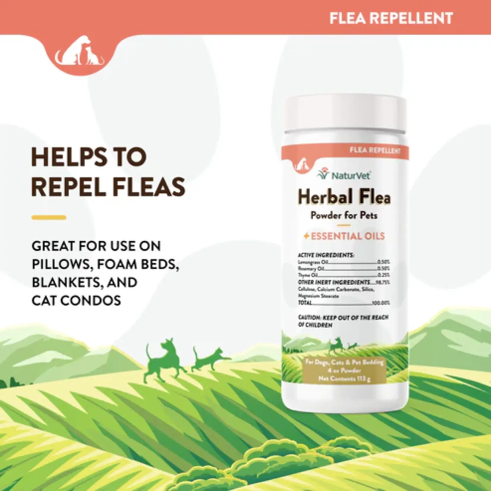 NaturVet NaturVet Herbal Flea Powder for Pets 4oz