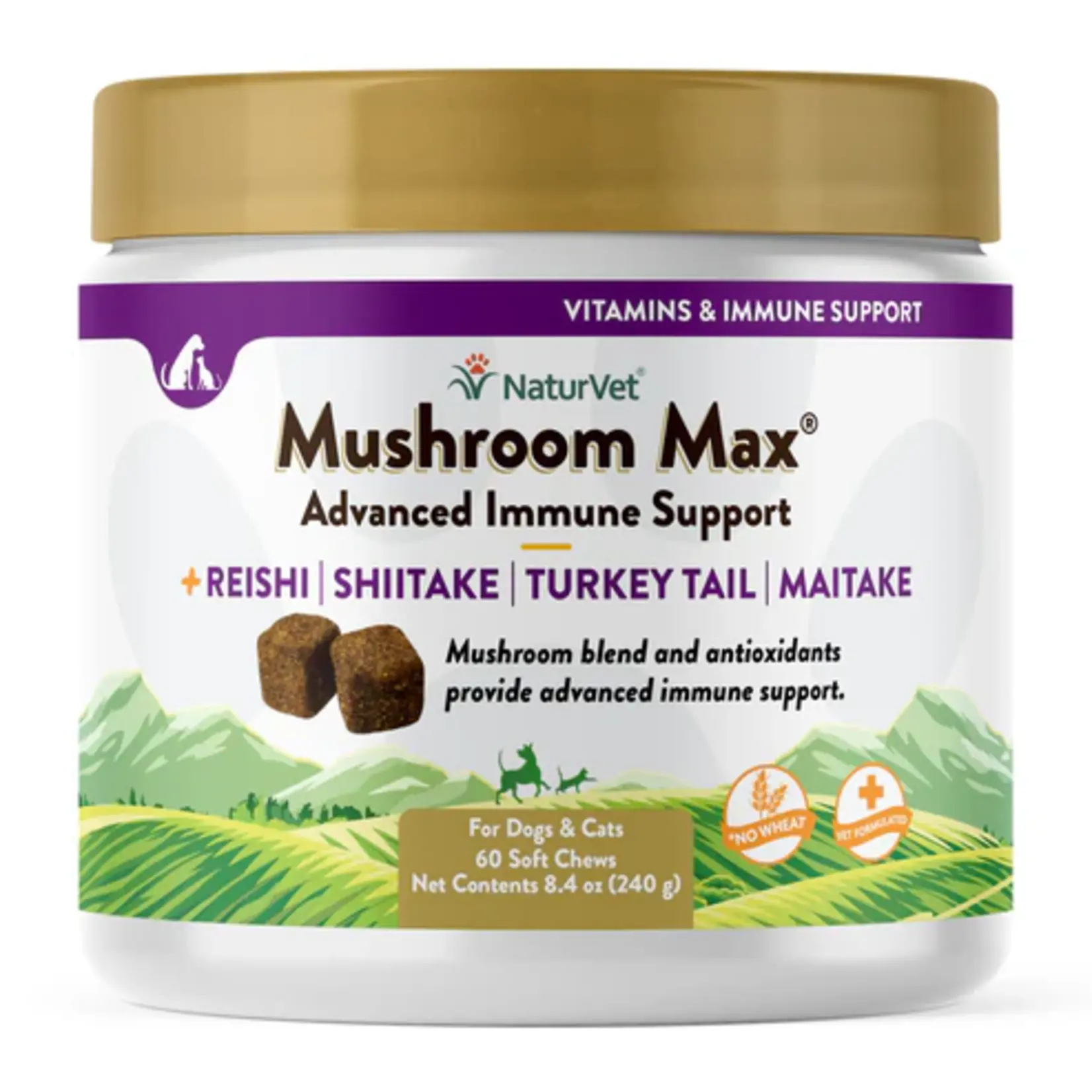 NaturVet NaturVet Mushroom Max Advanced Immune Support with Turkey Tail 60 chews