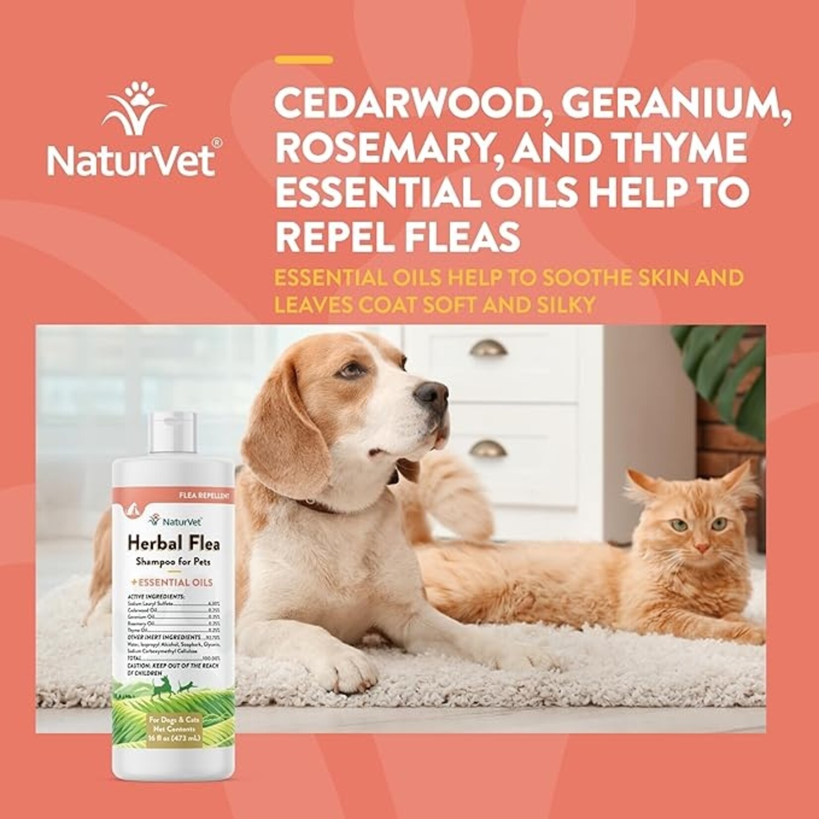NaturVet NaturVet Herbal Flea Shampoo 16oz