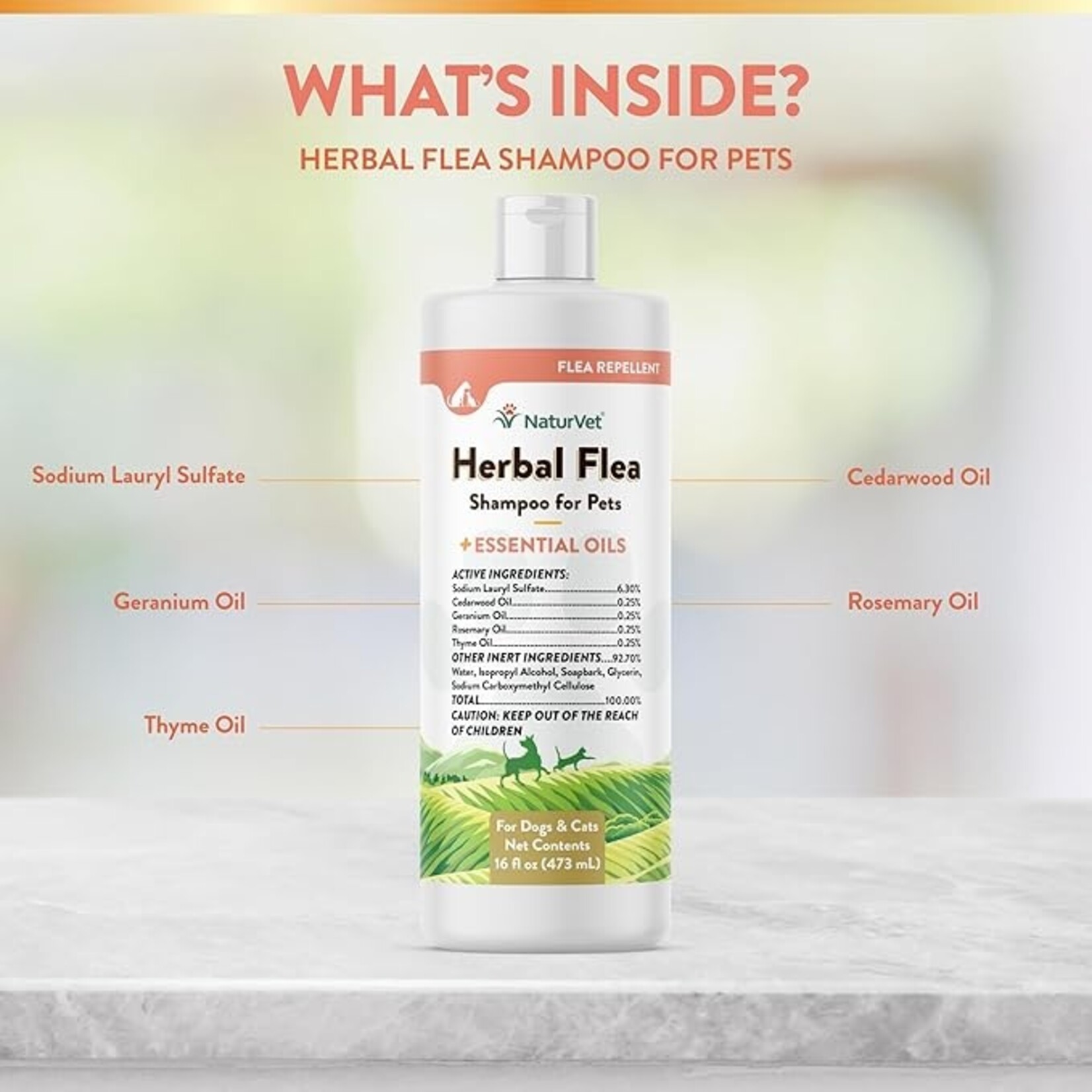 NaturVet NaturVet Herbal Flea Shampoo 16oz