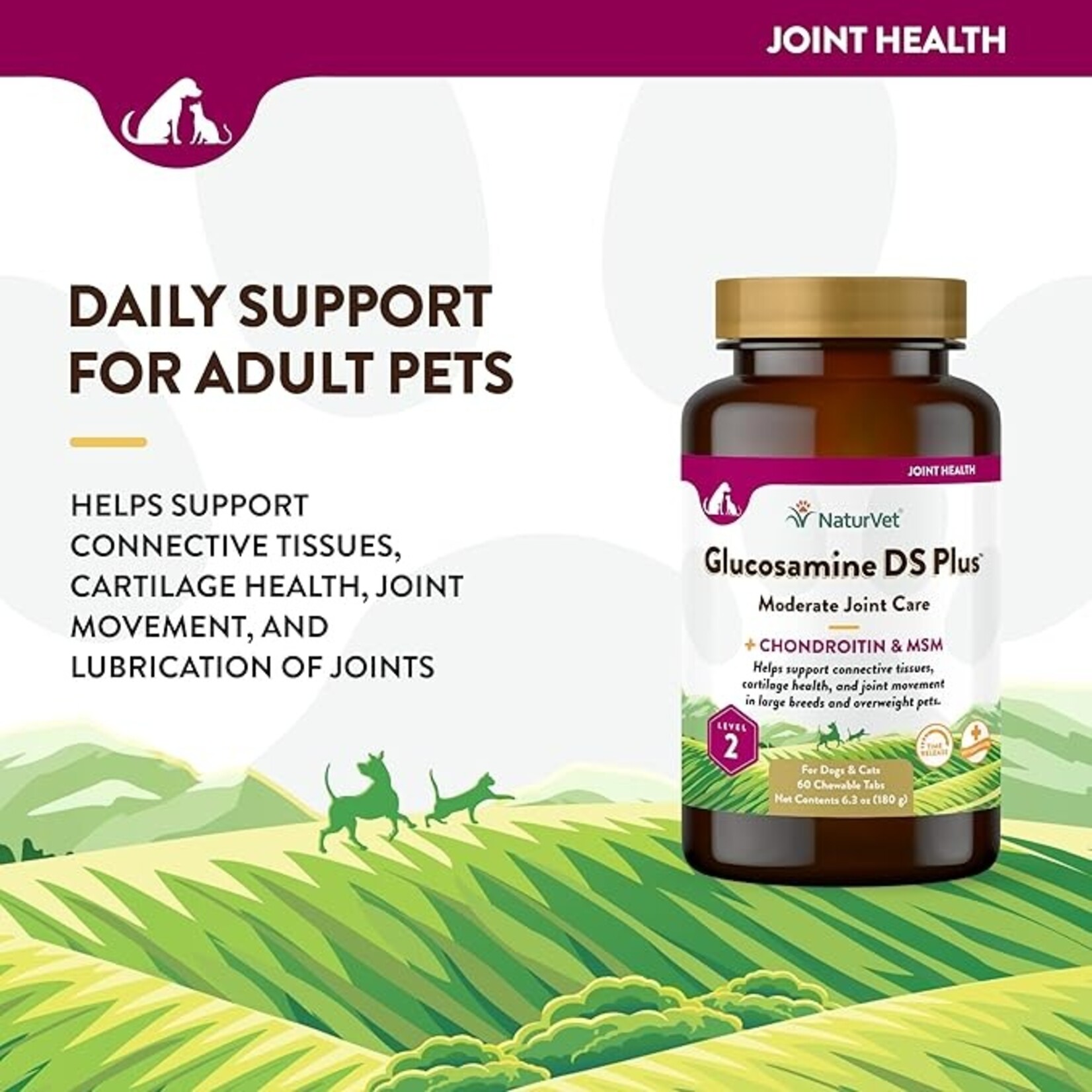 NaturVet NaturVet Glucosamine DS+ Level 2 Tablets 60ct