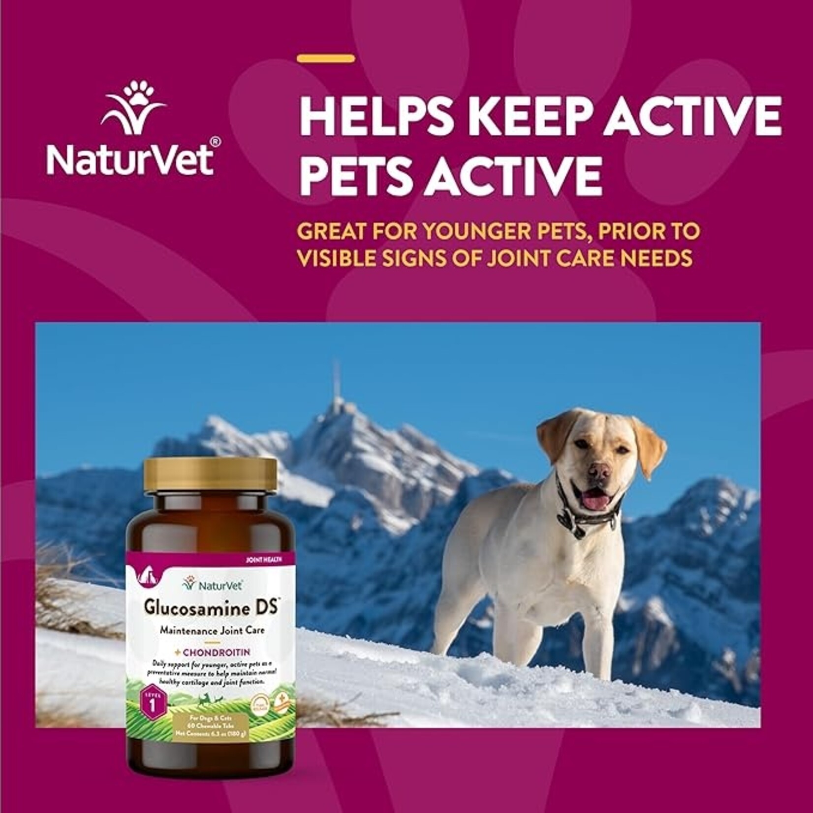 NaturVet NaturVet Glucosamine DS Chewable Tablets 60ct