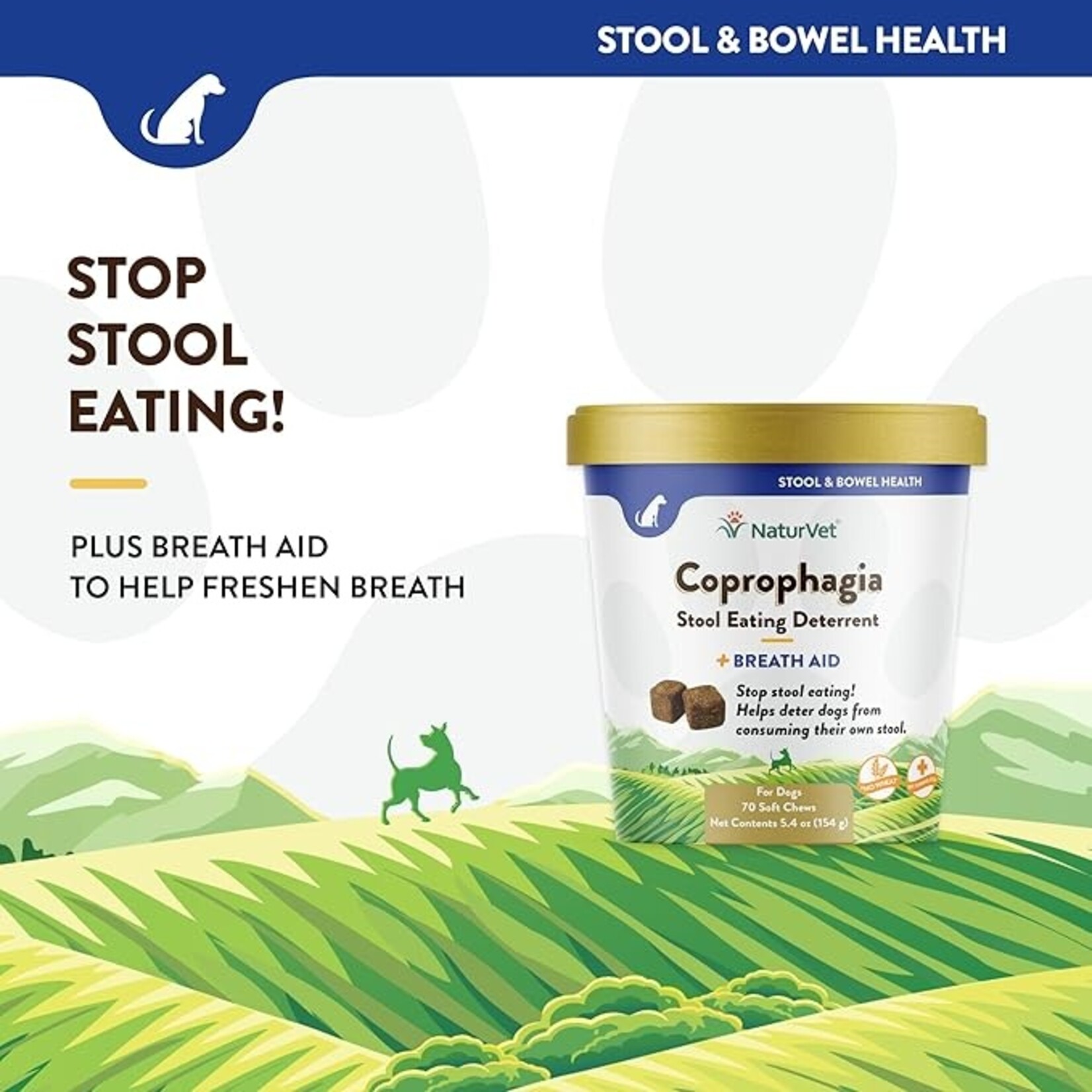 NaturVet NaturVet Coprophagia Stool Eating Deterrent Soft Chews 70ct