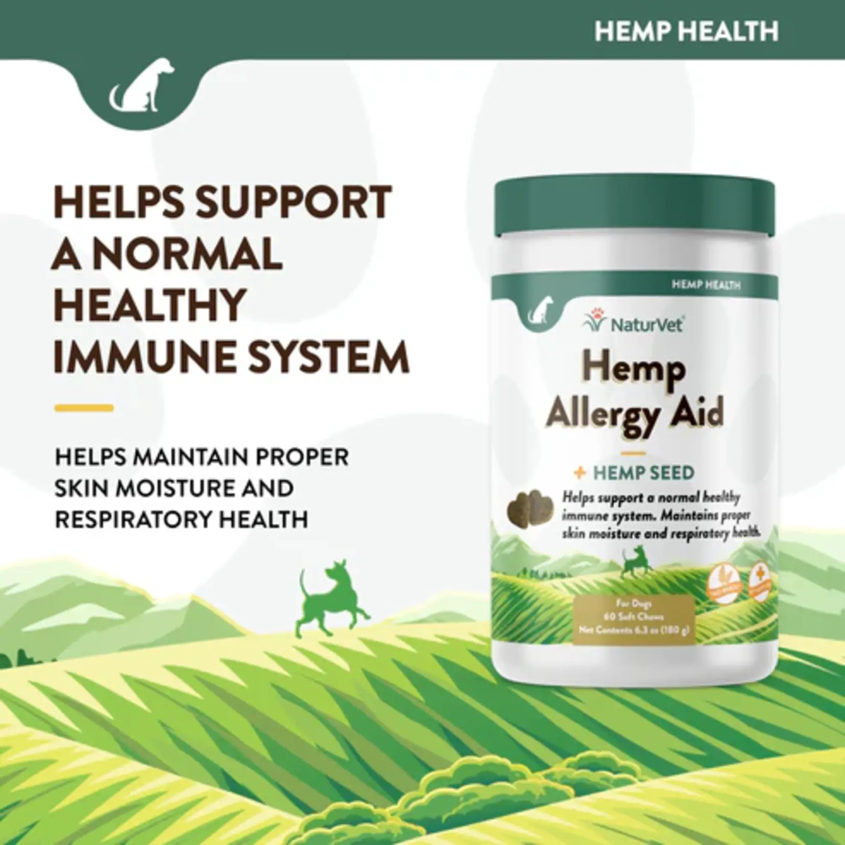 NaturVet NaturVet Hemp Allergy Aid + Hemp Seed Soft Chews 60ct