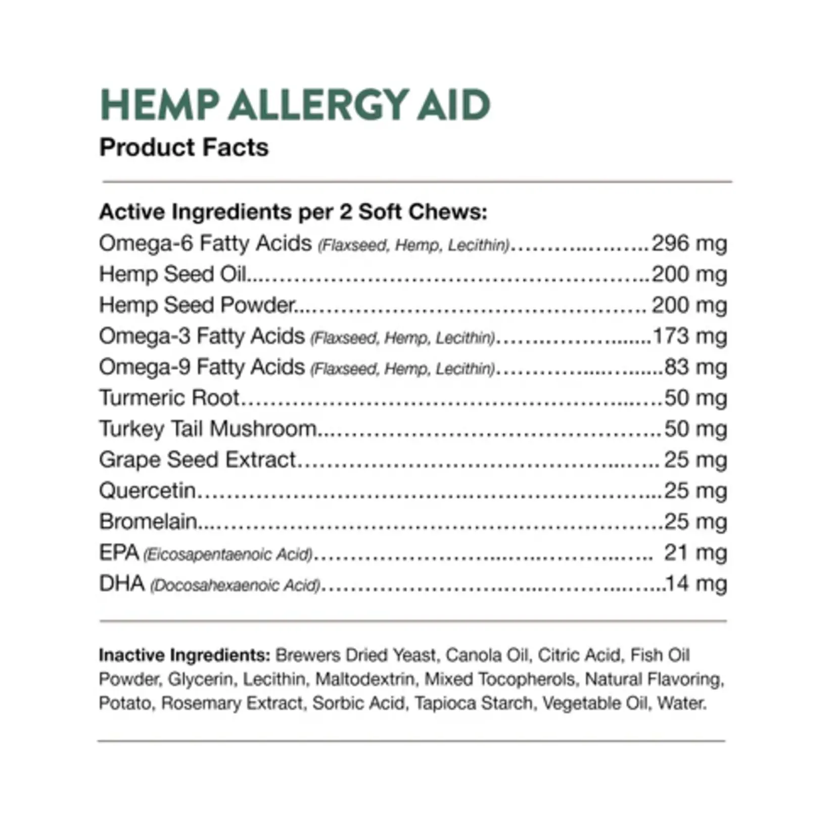 NaturVet NaturVet Hemp Allergy Aid + Hemp Seed Soft Chews 60ct