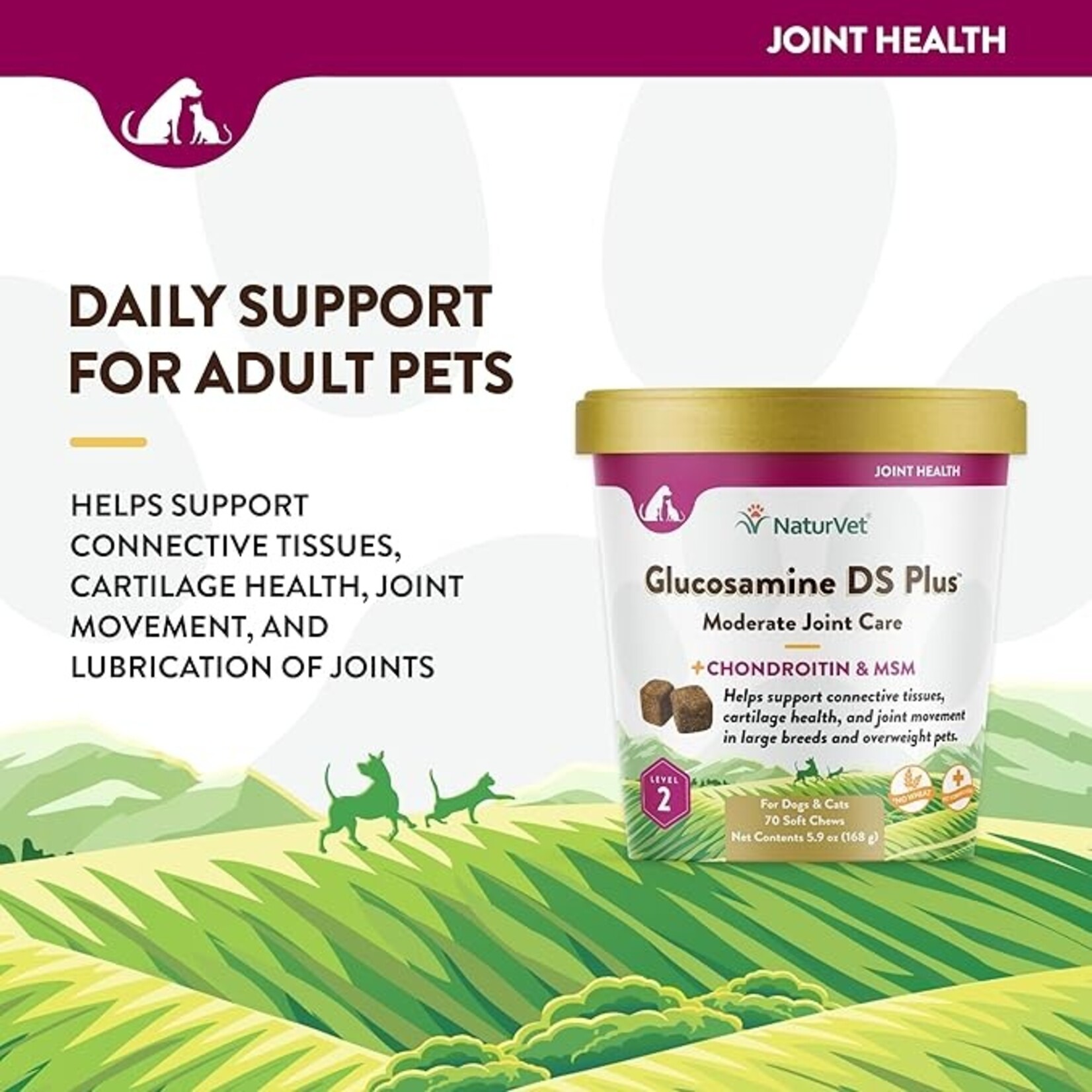 NaturVet NaturVet Glucosamine DS+ Level 2 Soft Chews 70ct